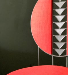 Frank Lloyd Wright Cassina Midway Steel Dining Set for 6 1914 / 1986 Red & Gray