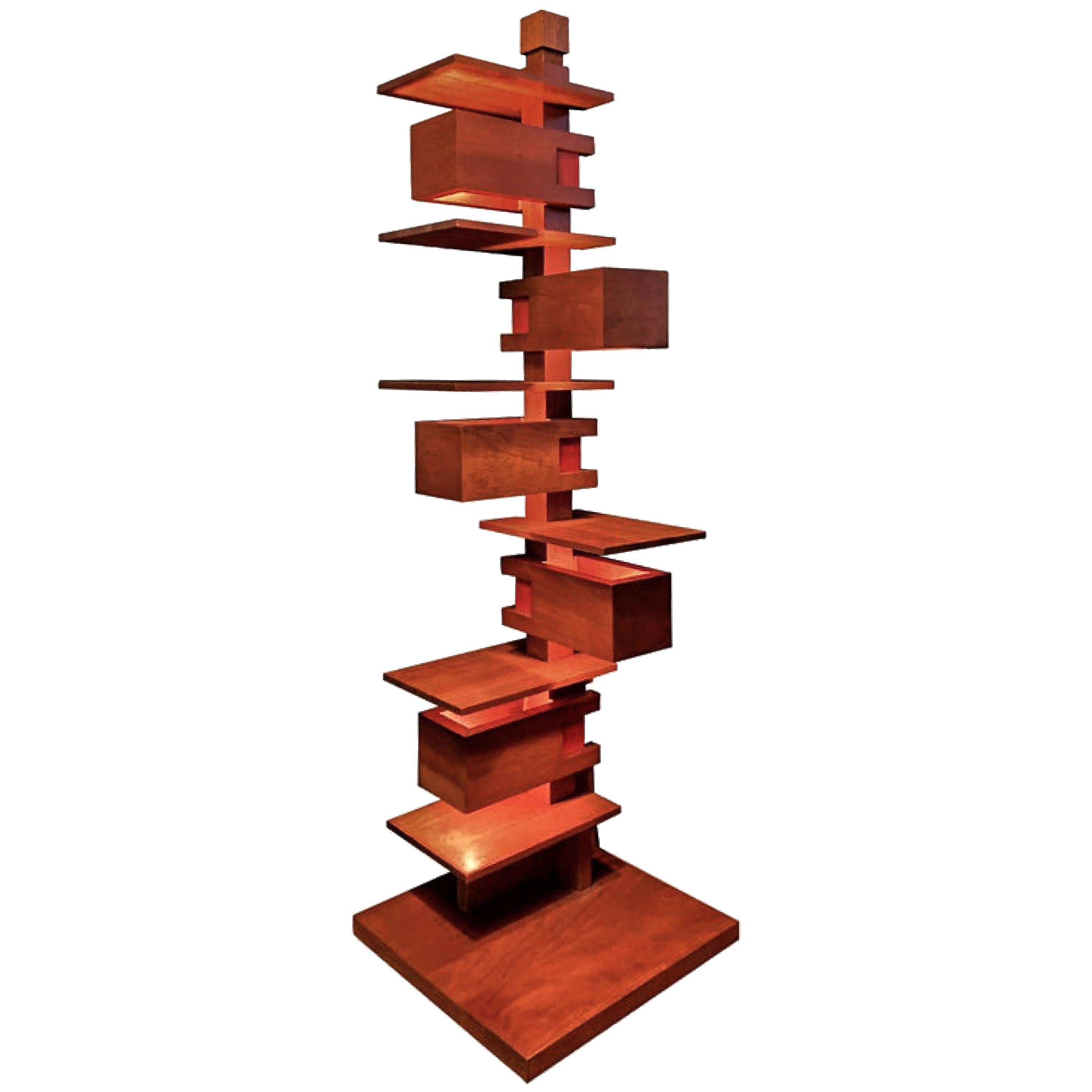 Frank Lloyd Wright Cherry Taliesin 3 Table Lamp, Yamagiwa Japan , 1933, 1994