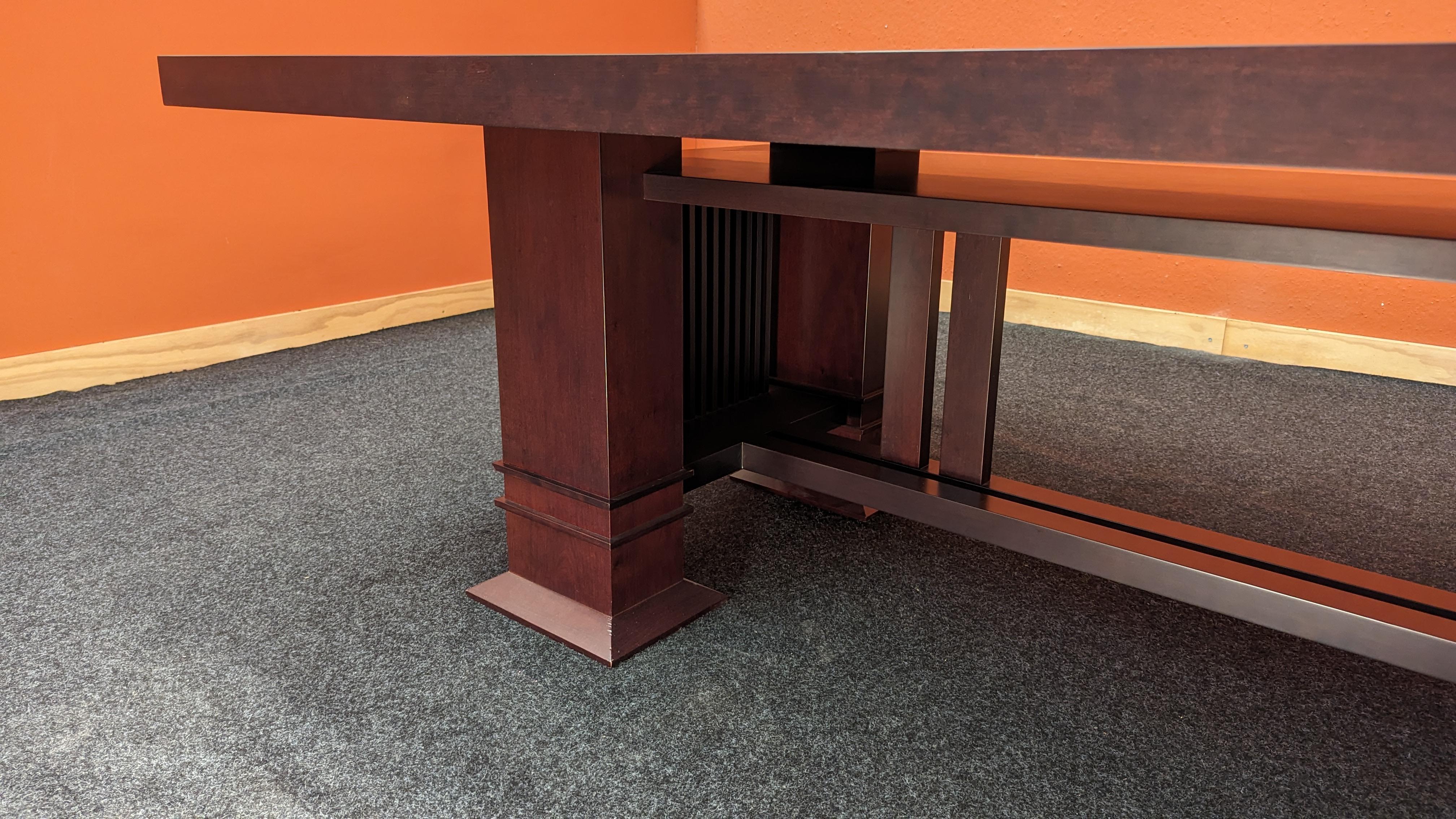 Frank Lloyd Wright Cherry Wood Dining Table, Allen 605 by Cassina, 1986 For Sale 9