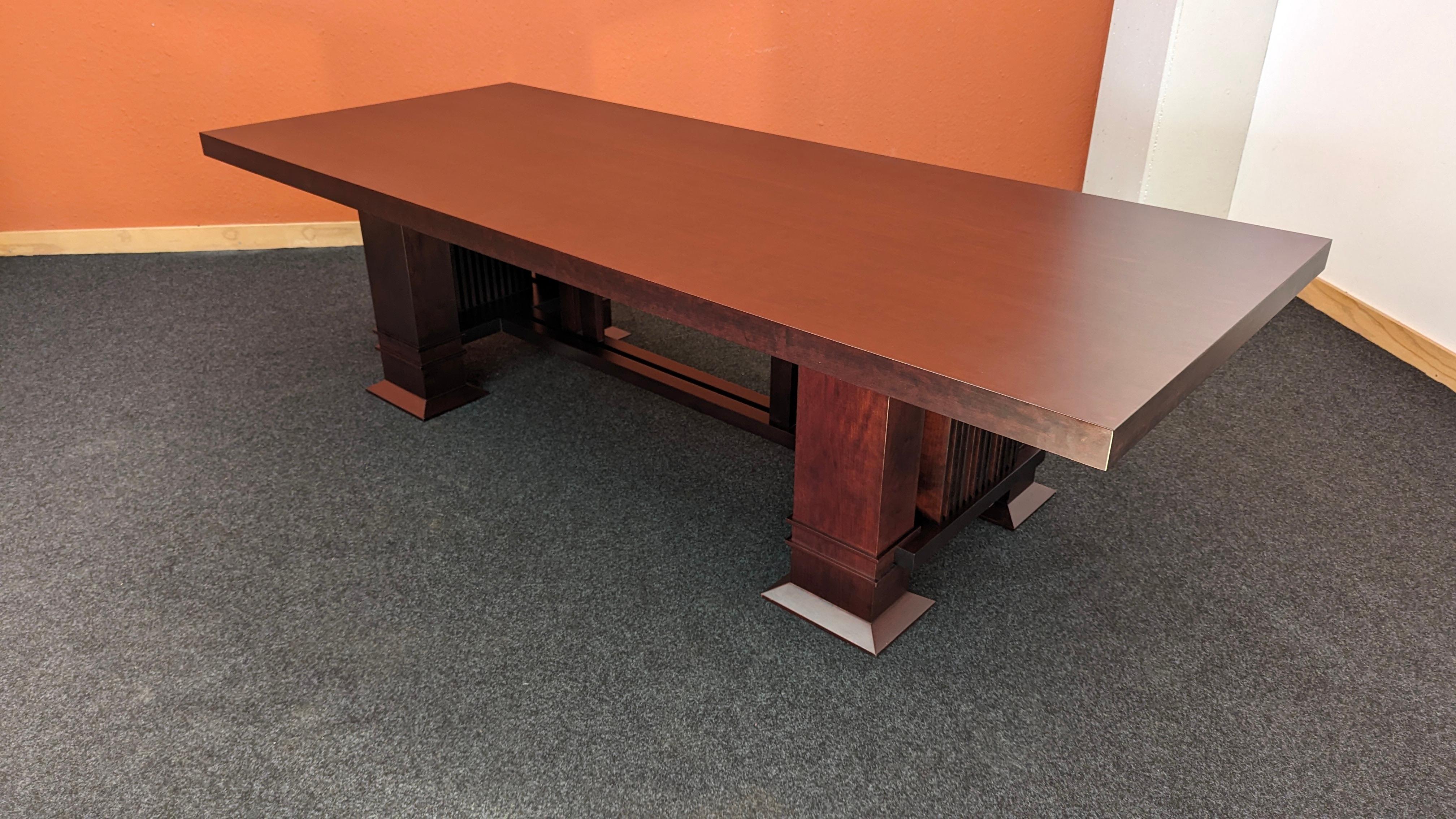 Frank Lloyd Wright Cherry Wood Dining Table, Allen 605 by Cassina, 1986 For Sale 13