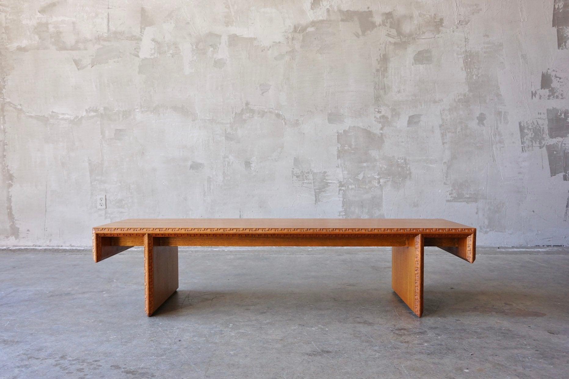 Frank Lloyd Wright Coffee Mahogany Table or Bench 2