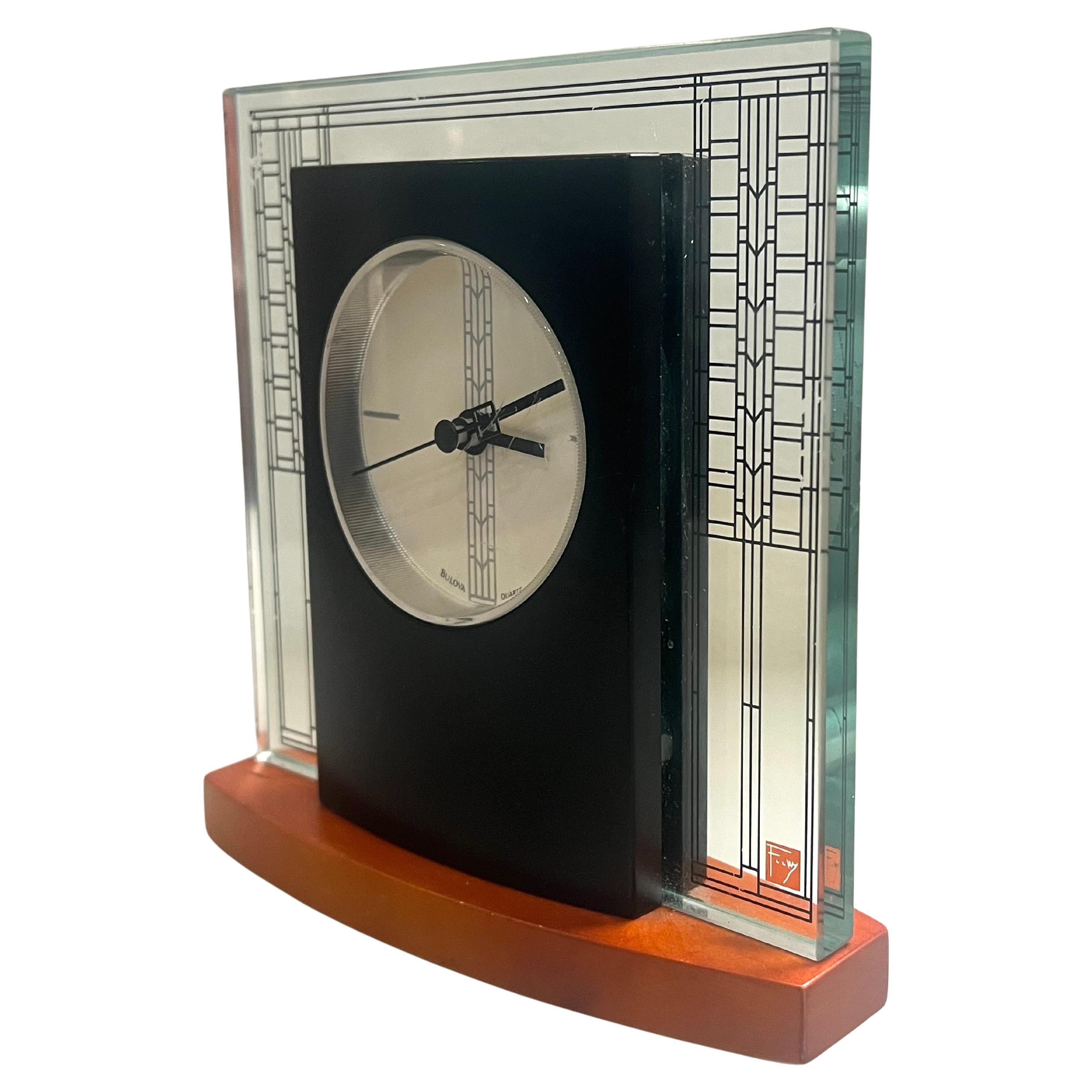 Frank Lloyd Wright Collection Geometric Table Desk Mantel Clock Authorized