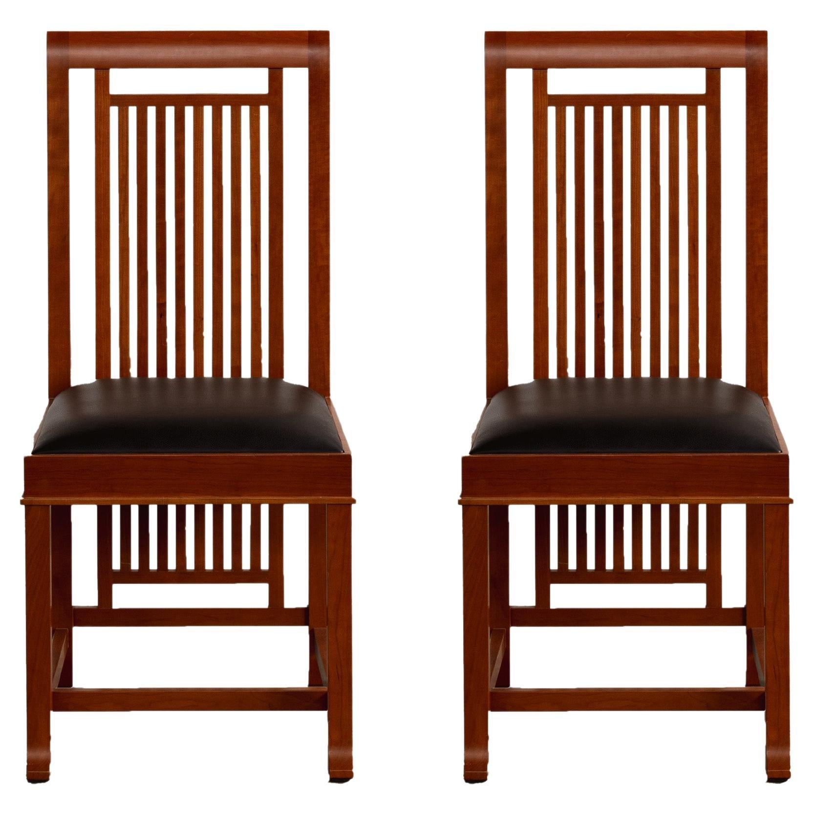 Frank Lloyd Wright “Coonley 2” Dining Chairs for Cassina, 1907, Set of 2