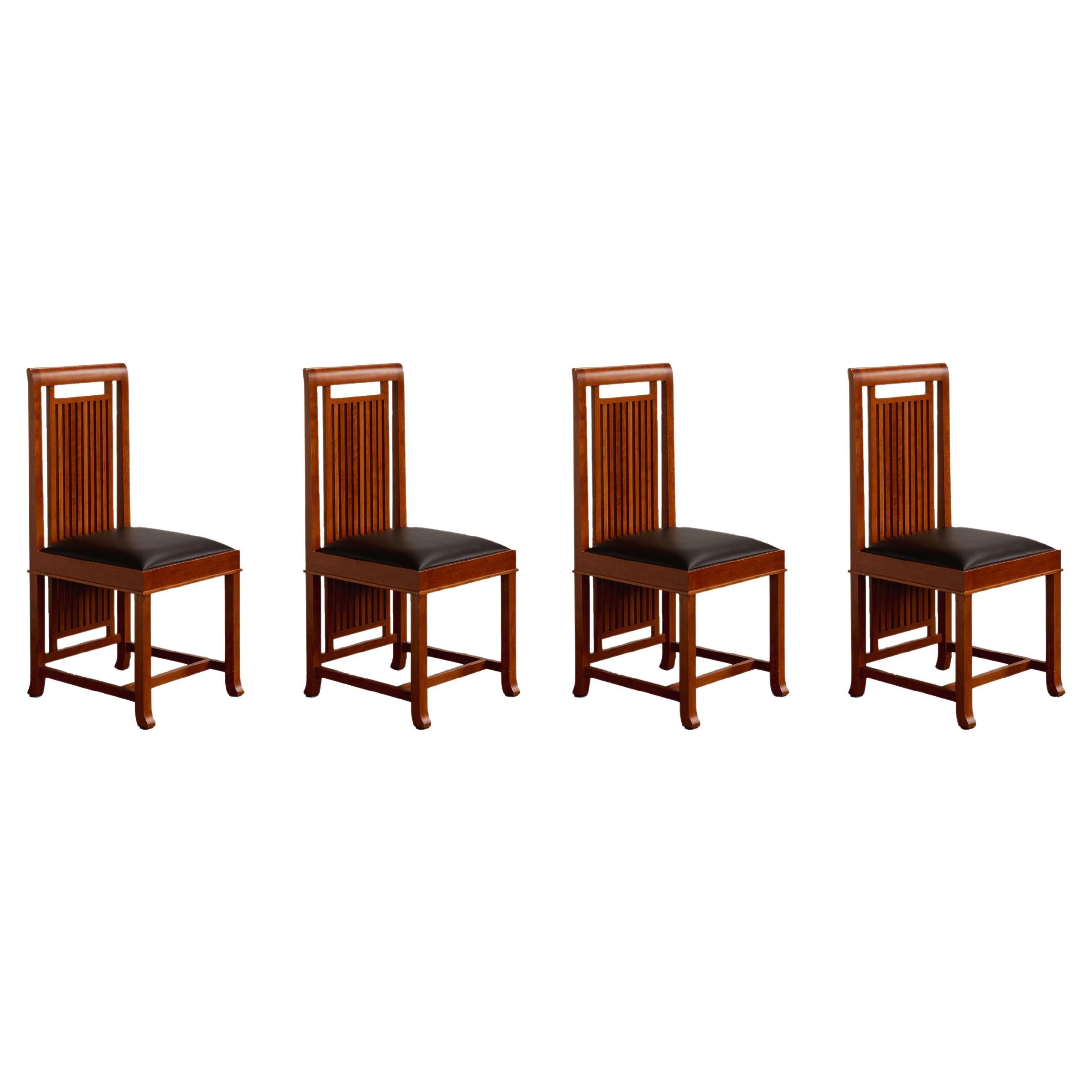 Frank Lloyd Wright “Coonley 2” Dining Chairs for Cassina, 1907, Set of 4