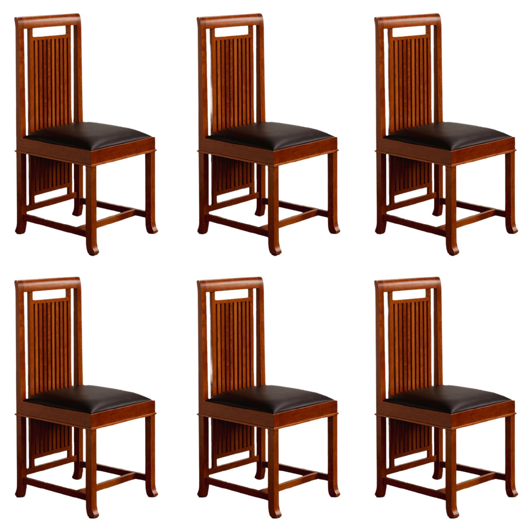 Frank Lloyd Wright “Coonley 2” Dining Chairs for Cassina, 1907, Set of 6