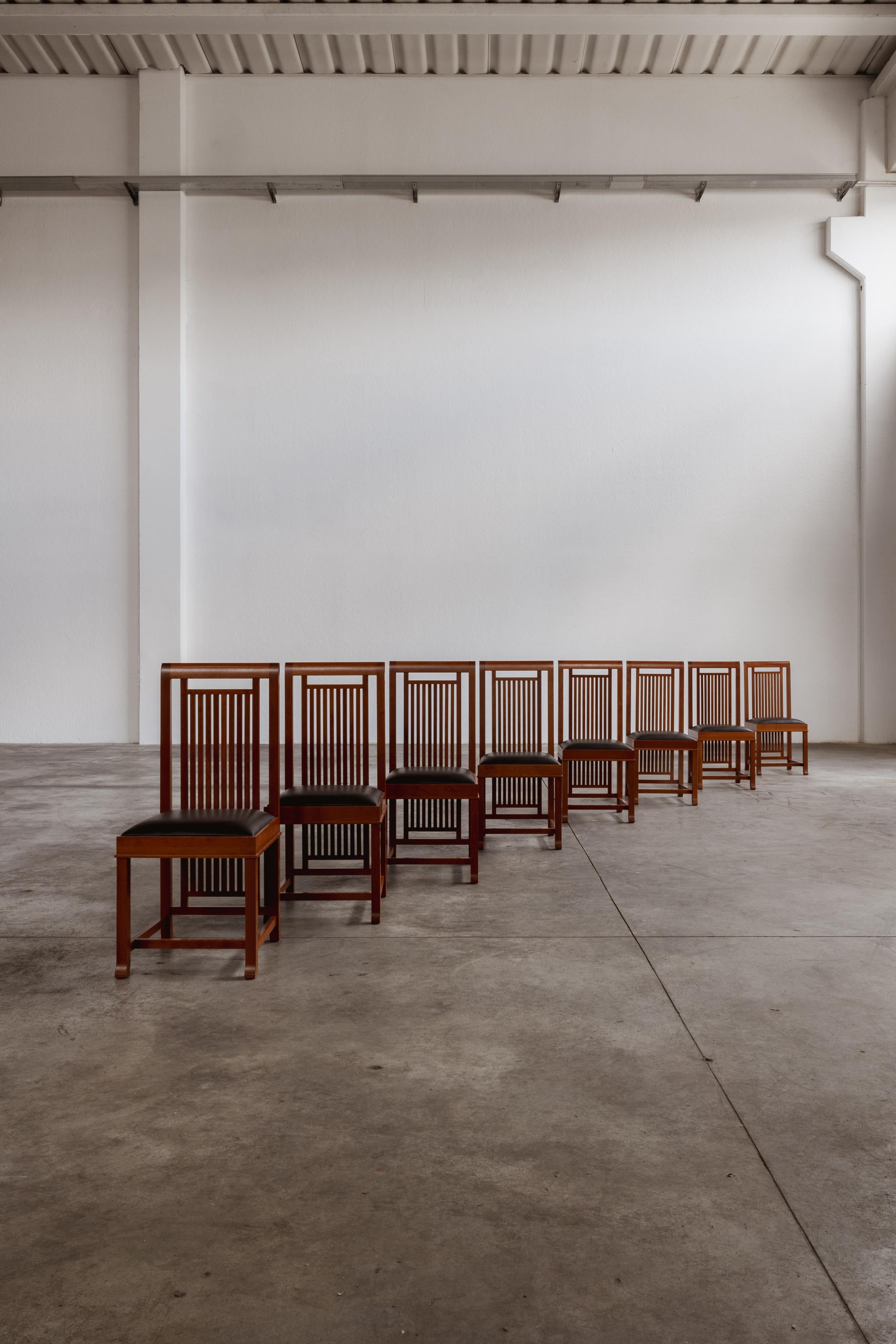 Frank Lloyd Wright “Coonley 2” Dining Chairs for Cassina, 1907, Set of 8 For Sale 4