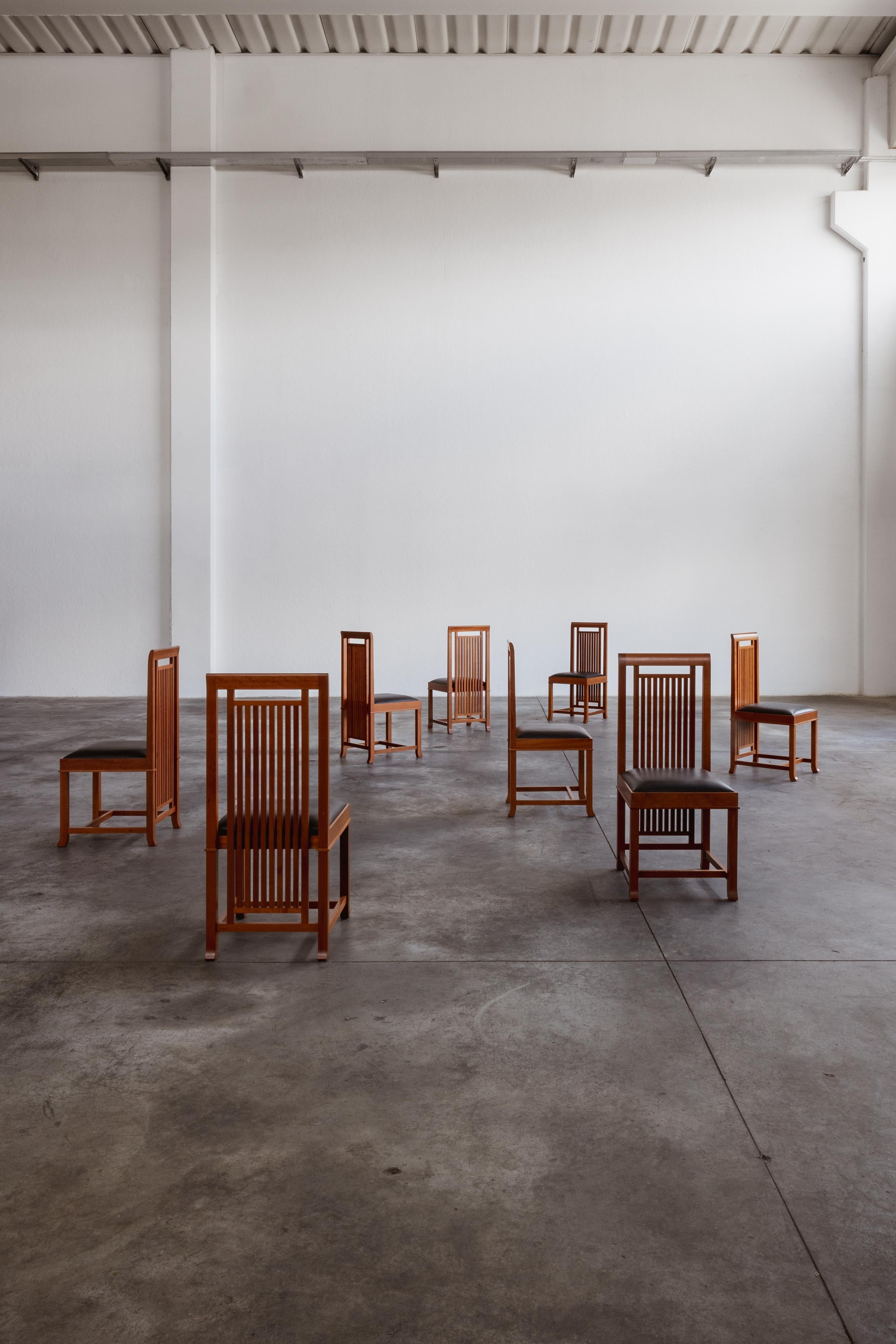 Frank Lloyd Wright “Coonley 2” Dining Chairs for Cassina, 1907, Set of 8 For Sale 7