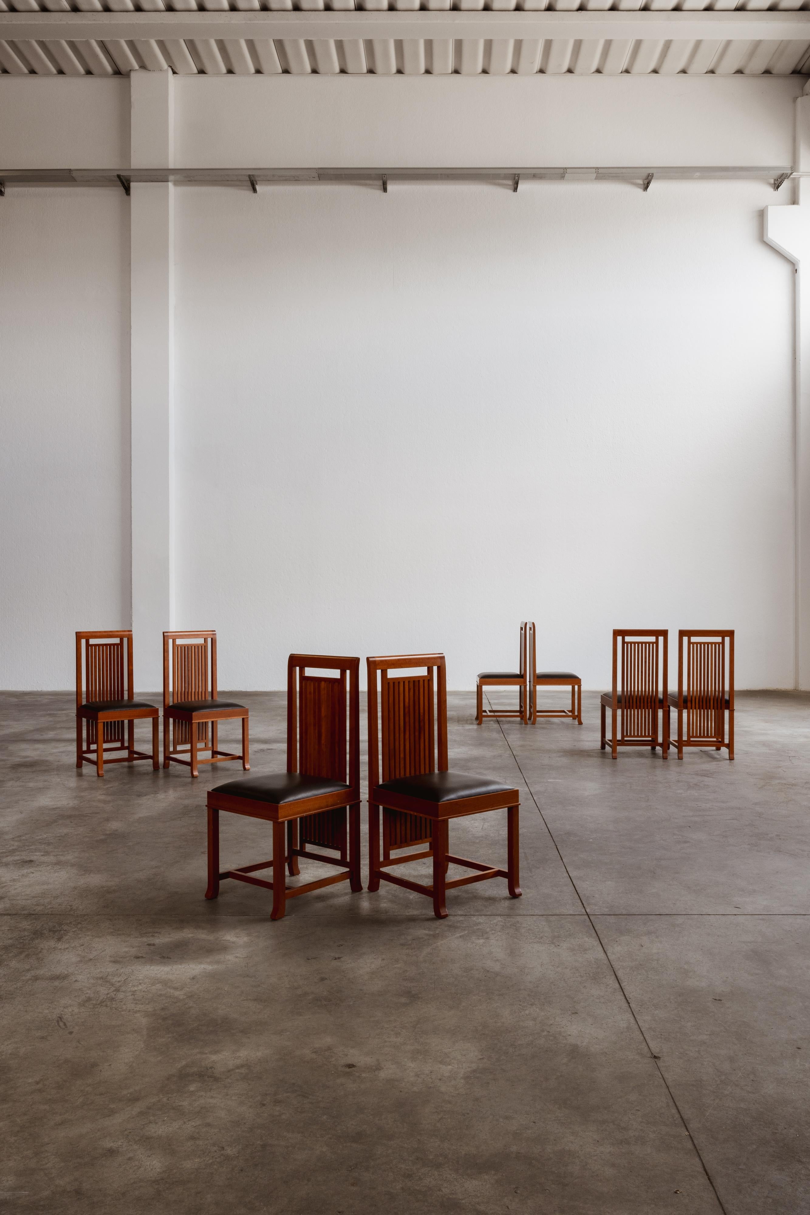 Frank Lloyd Wright “Coonley 2” Dining Chairs for Cassina, 1907, Set of 8 For Sale 1
