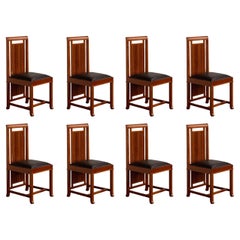 Frank Lloyd Wright "Coonley 2" Sillas de comedor para Cassina, 1907, Juego de 8