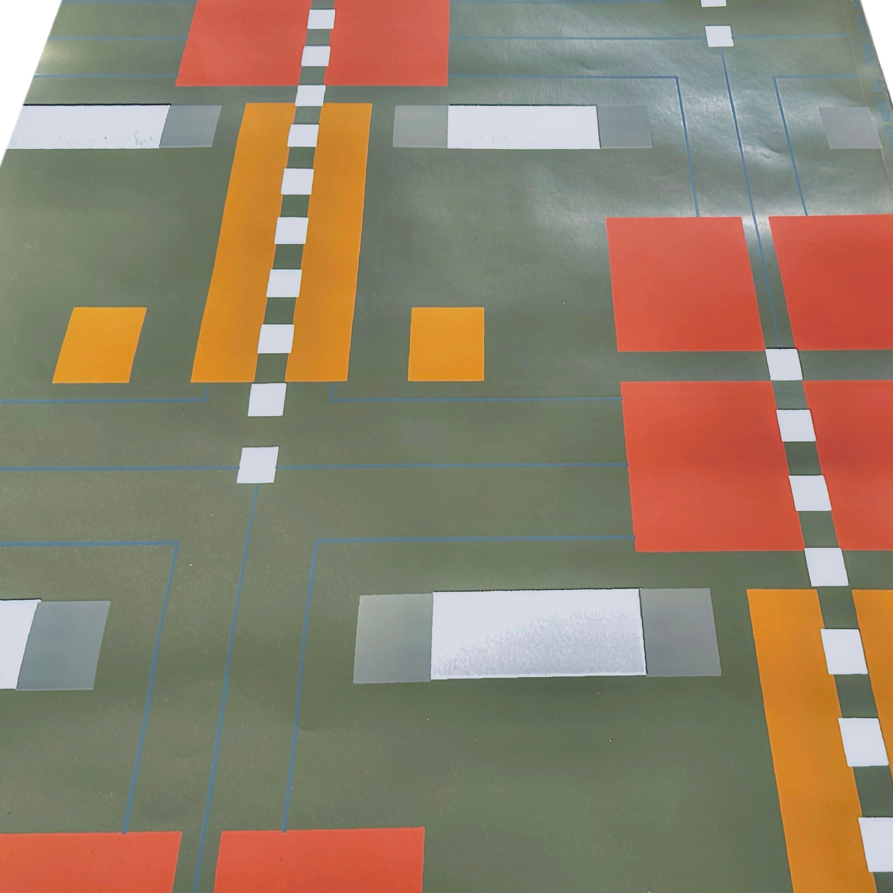 Frank Lloyd Wright 'Coonley House Tile' Handbedruckte Tapete, Schumacher, 1976 im Angebot 11