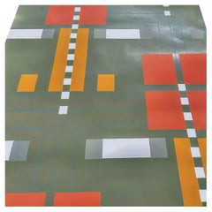 Retro Frank Lloyd Wright ‘Coonley House Tile’ Hand-printed Wallpaper, Schumacher, 1976