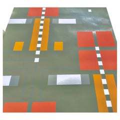 Retro Frank Lloyd Wright ‘Coonley House Tile’ Hand-printed Wallpaper, Schumacher, 1976