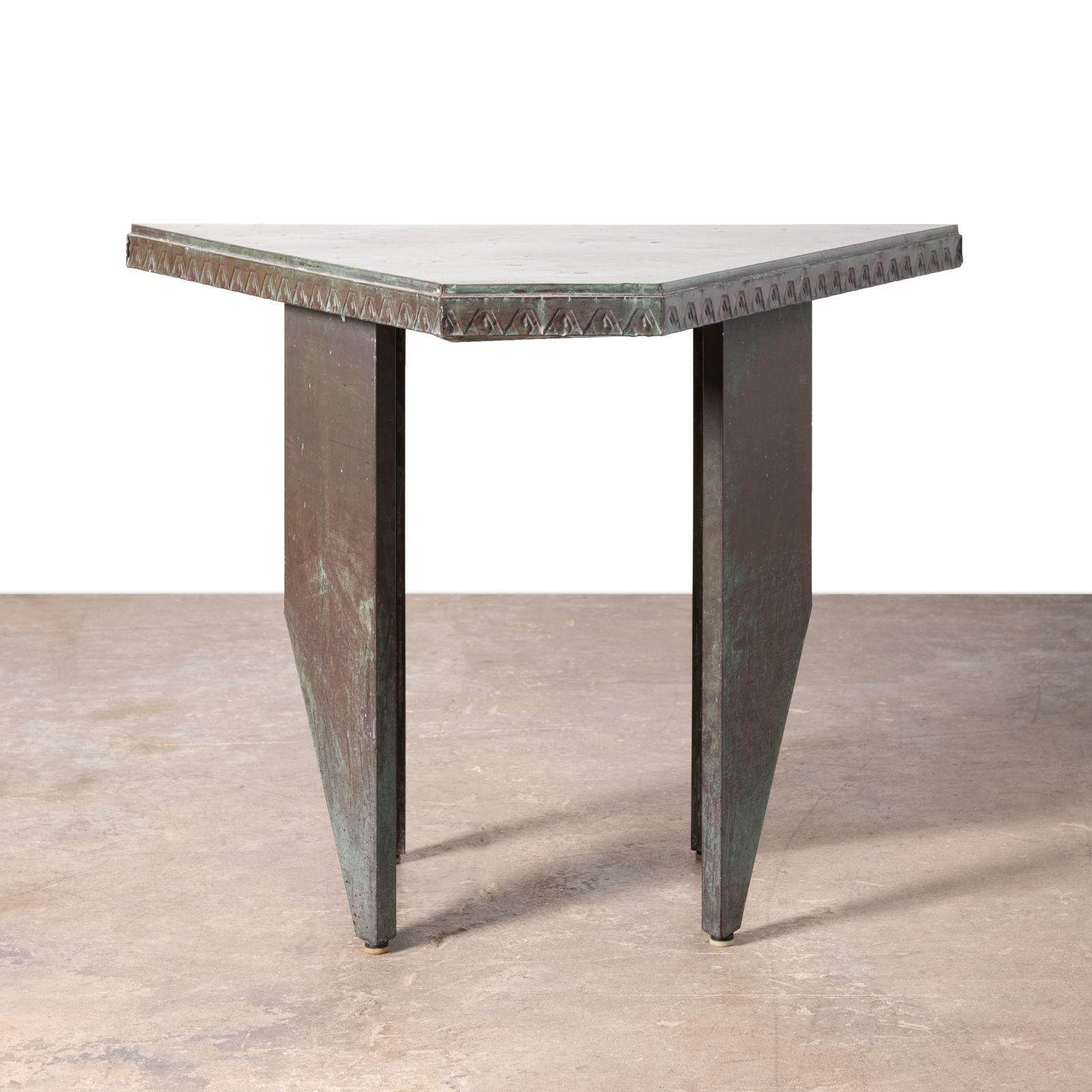 Frank Lloyd Wright Custom Copper Table with Original Verdigris Patina 1956 For Sale 4