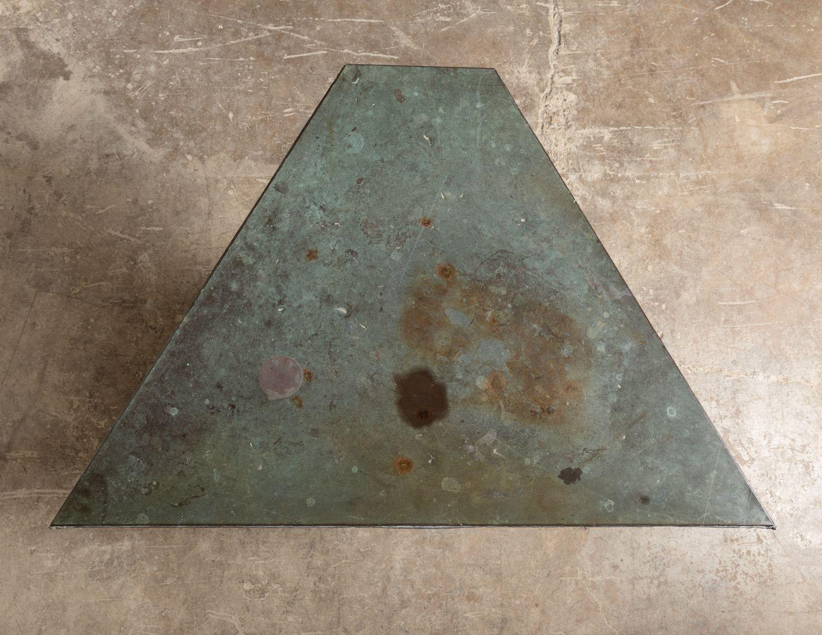 XX secolo Tavolo in rame personalizzato di Frank Lloyd Wright con patina originale di Verdigris 1956 in vendita