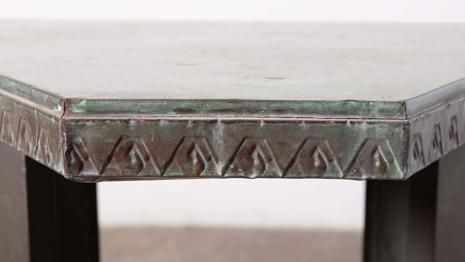 Frank Lloyd Wright Custom Copper Table with Original Verdigris Patina 1956 For Sale 1