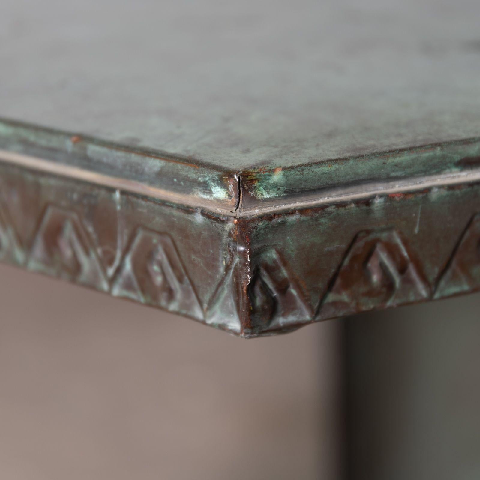 Frank Lloyd Wright Custom Copper Table with Original Verdigris Patina 1956 For Sale 3