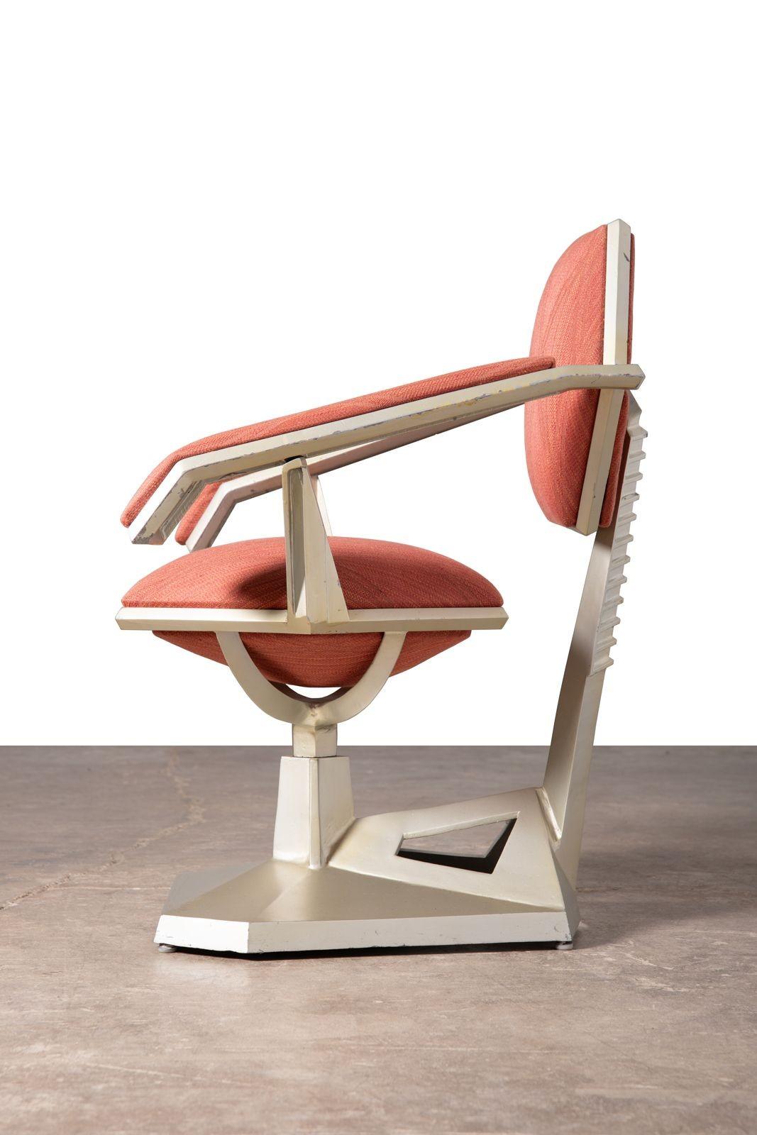 Mid-20th Century Frank Lloyd Wright Custom Slant Arm Origami Chair for Price Tower 1956 For Sale