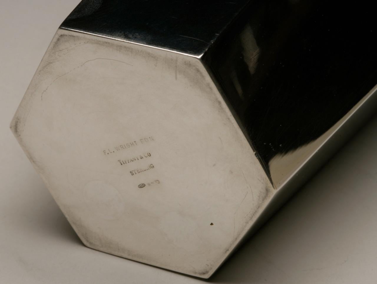 Italian Frank Lloyd Wright Designed Sterling Silver Vase by Tiffany