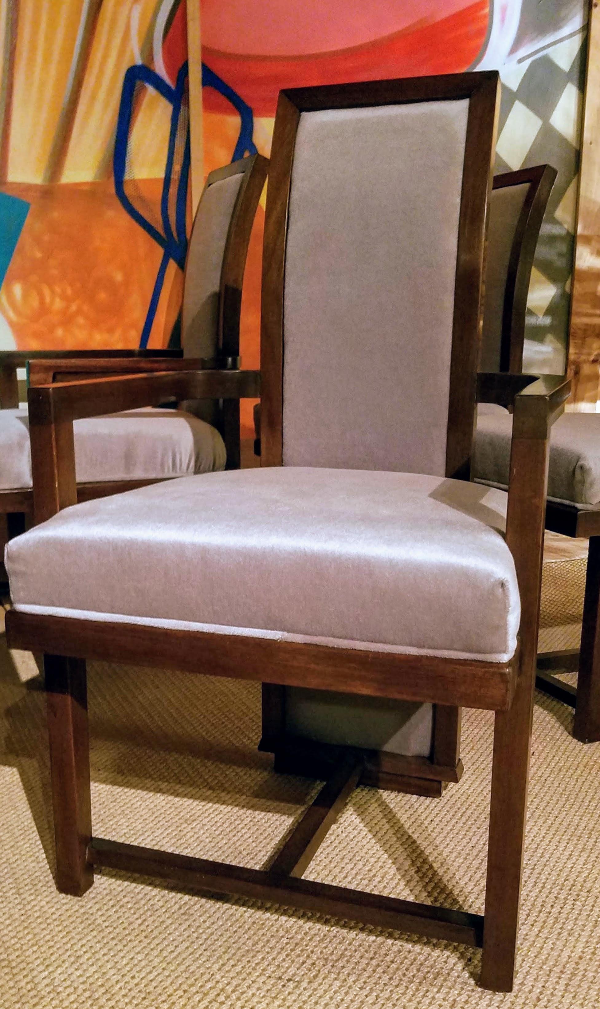 Carved Frank Lloyd Wright Dining Chairs Set of Ten Taliesin for Heritage Henredon, 1955