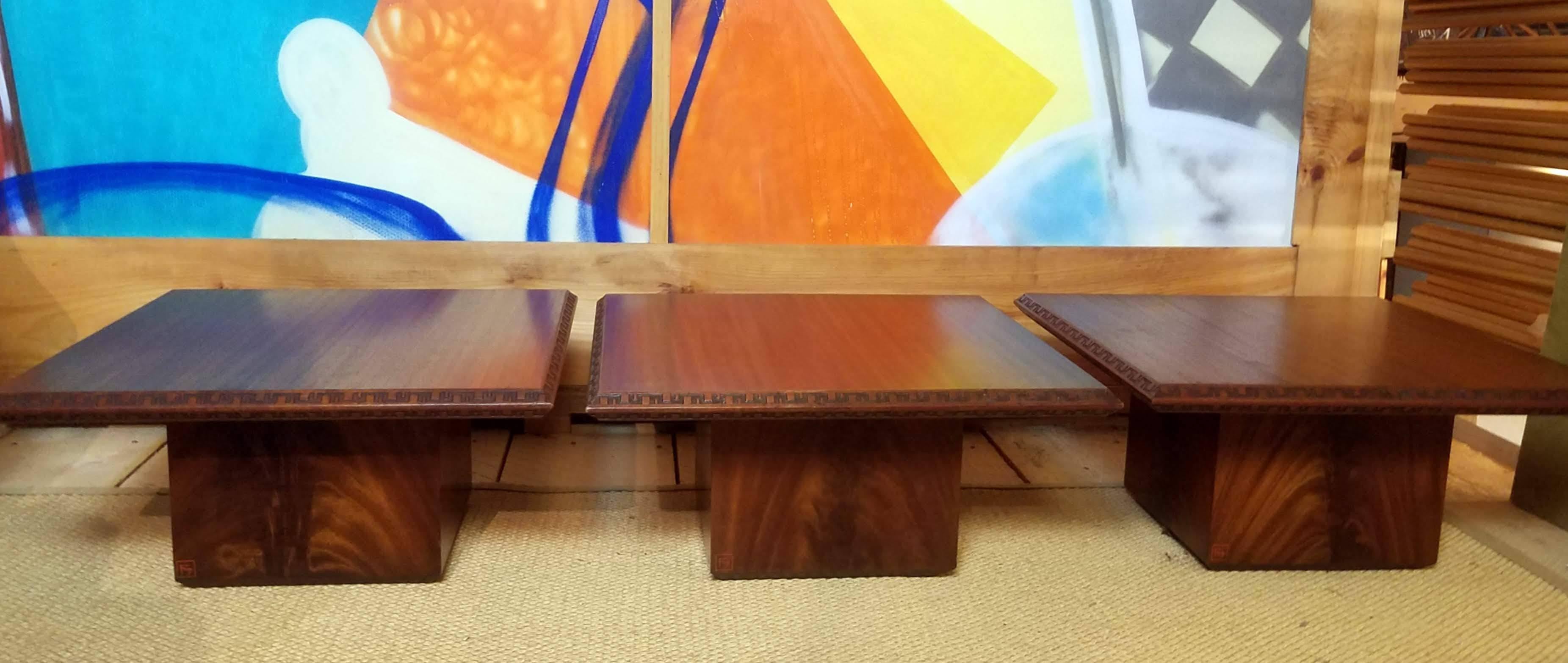 Tables basses Frank Lloyd Wright  Heritage Henredon Taliesin acajou, 1955 en vente 3