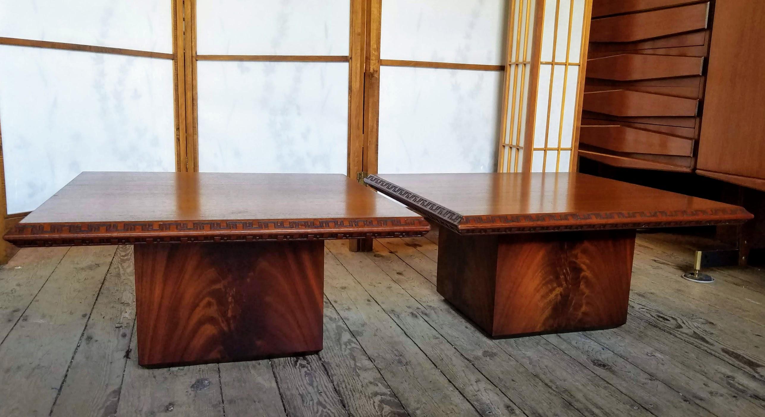 American Frank Lloyd Wright Coffee Tables  Heritage Henredon Taliesin Mahogany, 1955 For Sale