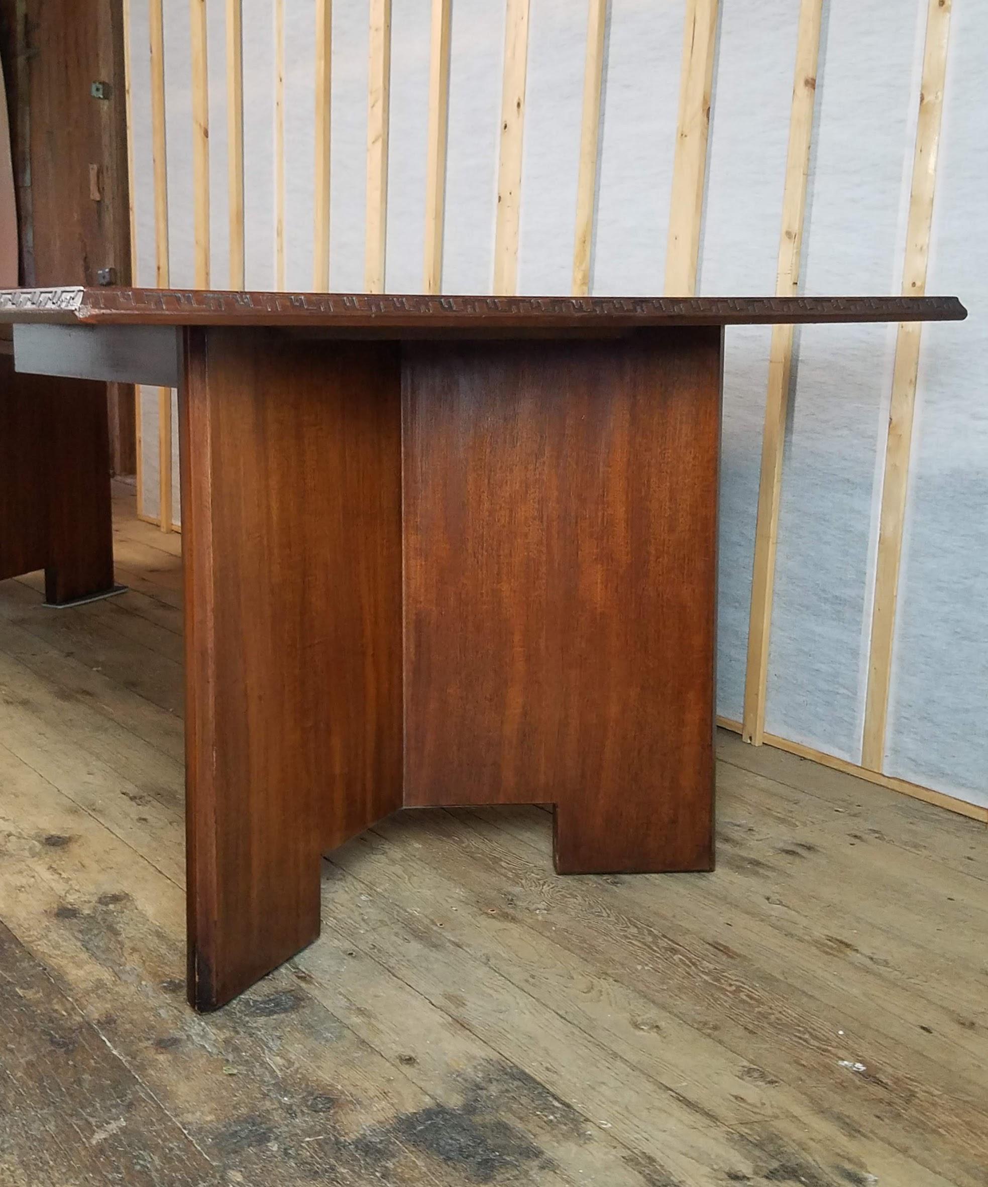 Frank Lloyd Wright Mahogany Dining Table Heritage Henredon Model 2002, 1955 3