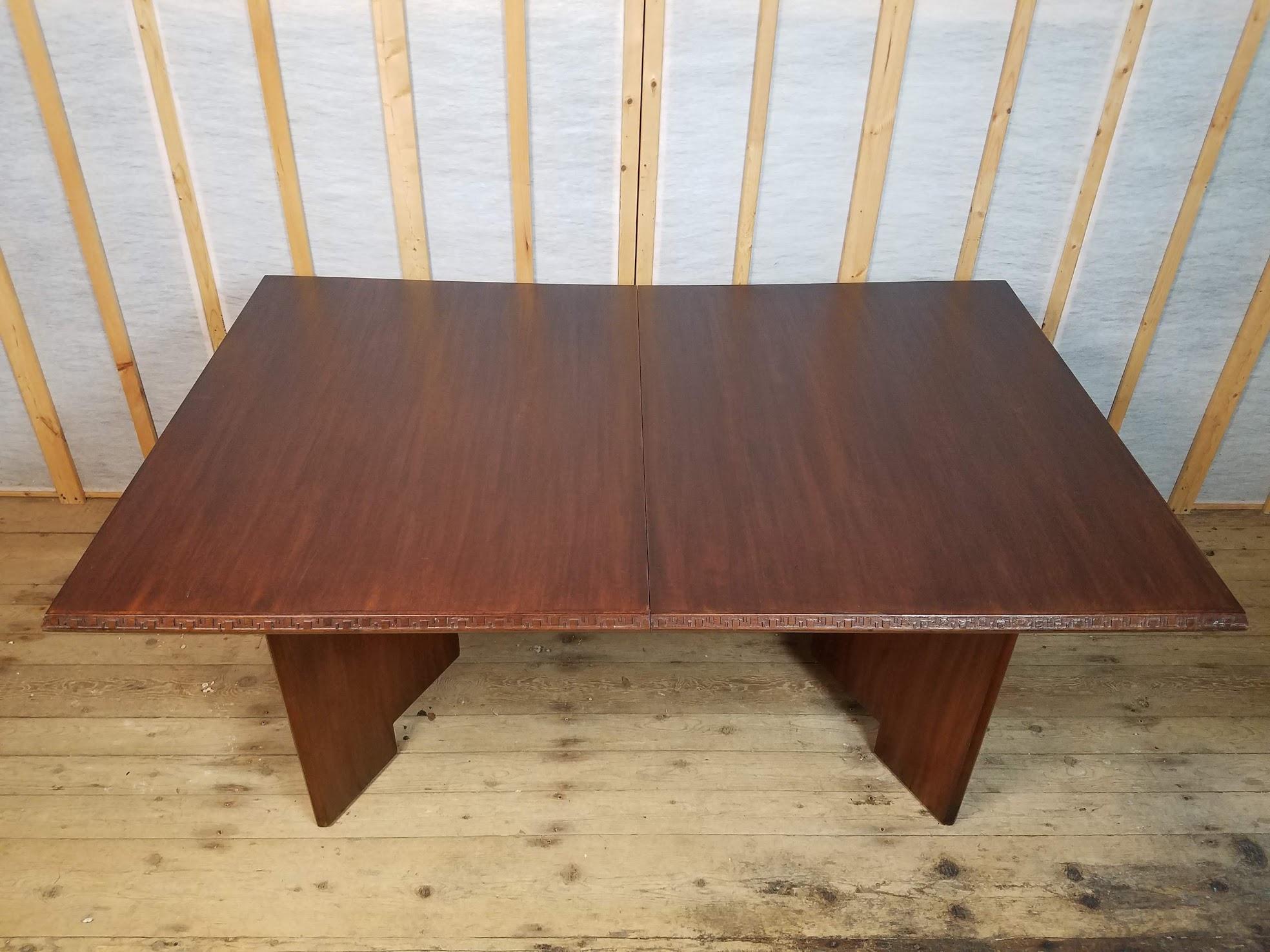 Frank Lloyd Wright Mahogany Dining Table Heritage Henredon Model 2002, 1955 4