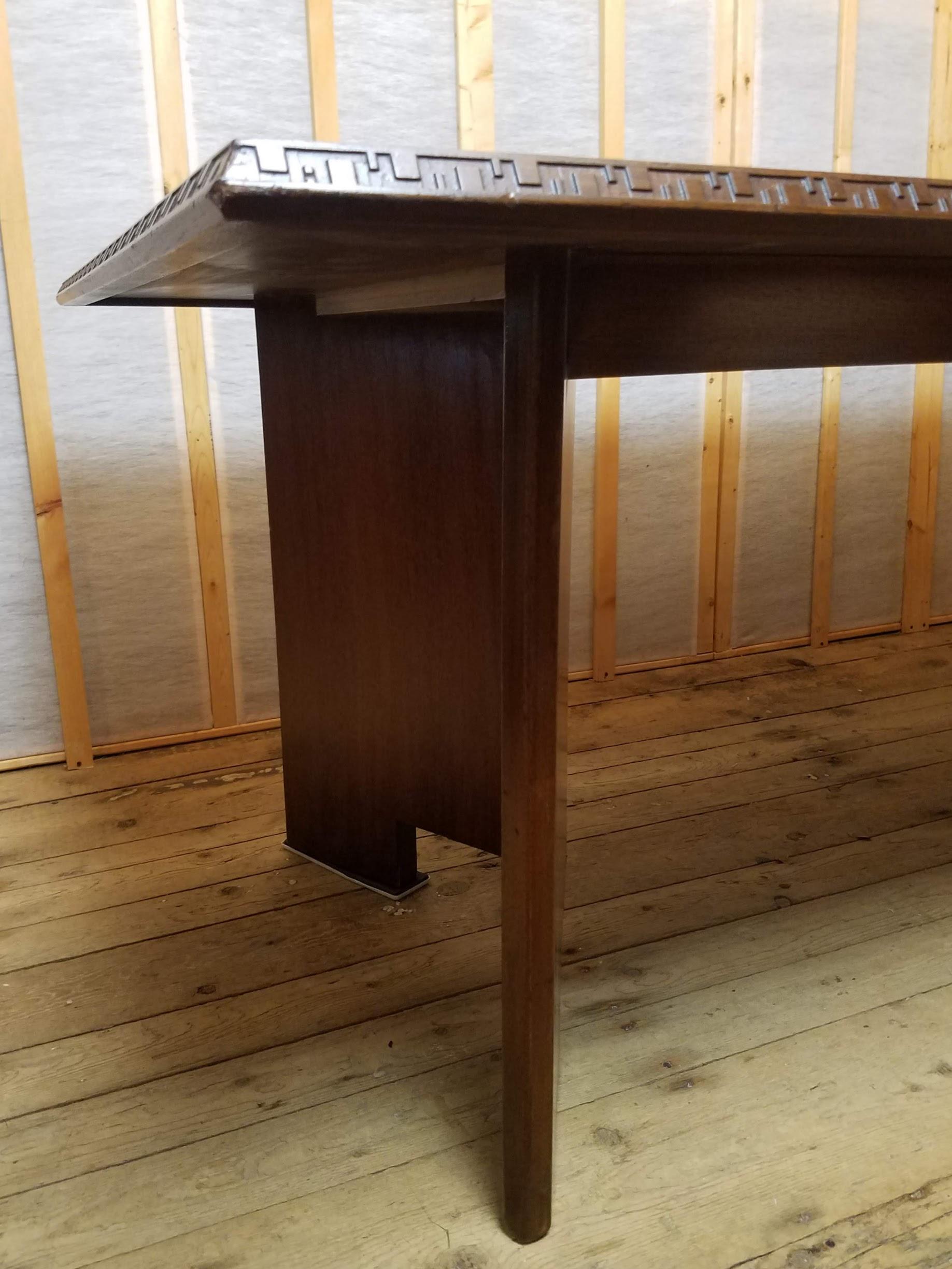 20th Century Frank Lloyd Wright Mahogany Dining Table Heritage Henredon Model 2002, 1955