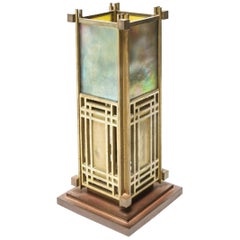 Antique Frank Lloyd Wright Favrile Stained Glass S2300 Yamagiwa Table Lamp Lantern, 1994