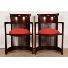 Frank Lloyd Wright für Cassina Arts & Crafts Barrel Chairs, Paar