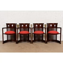 Frank Lloyd Wright for Cassina Arts & Crafts Barrel Chairs, Set of Four