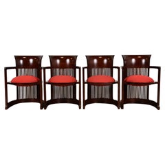 Frank Lloyd Wright for Cassina Arts & Crafts Barrel Chairs, Set of Four