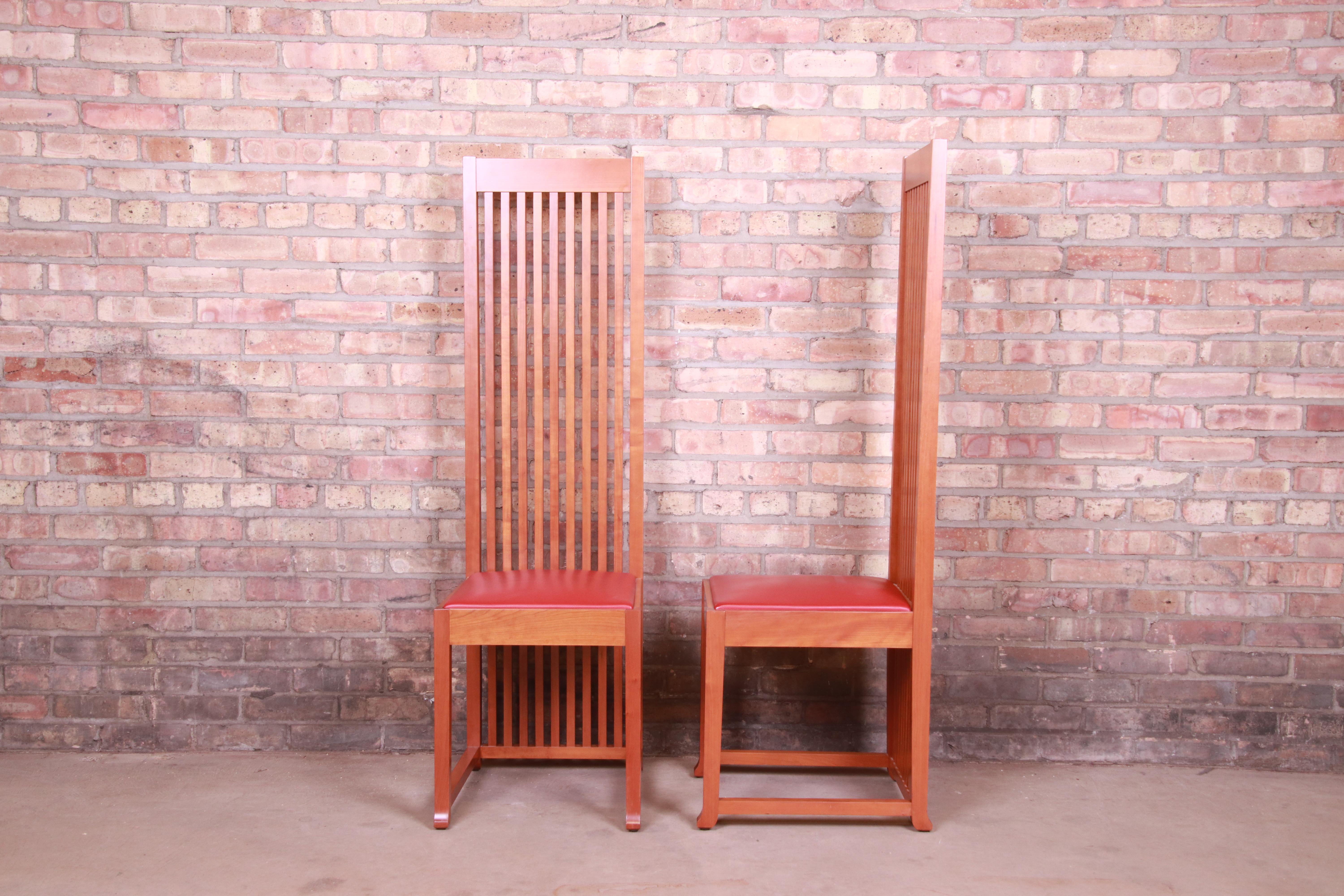 Frank Lloyd Wright for Cassina Arts and Crafts Dining Chairs, Set of ...