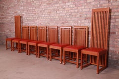 Frank Lloyd Wright for Cassina Arts & Crafts Dining Chairs, Set of Eight