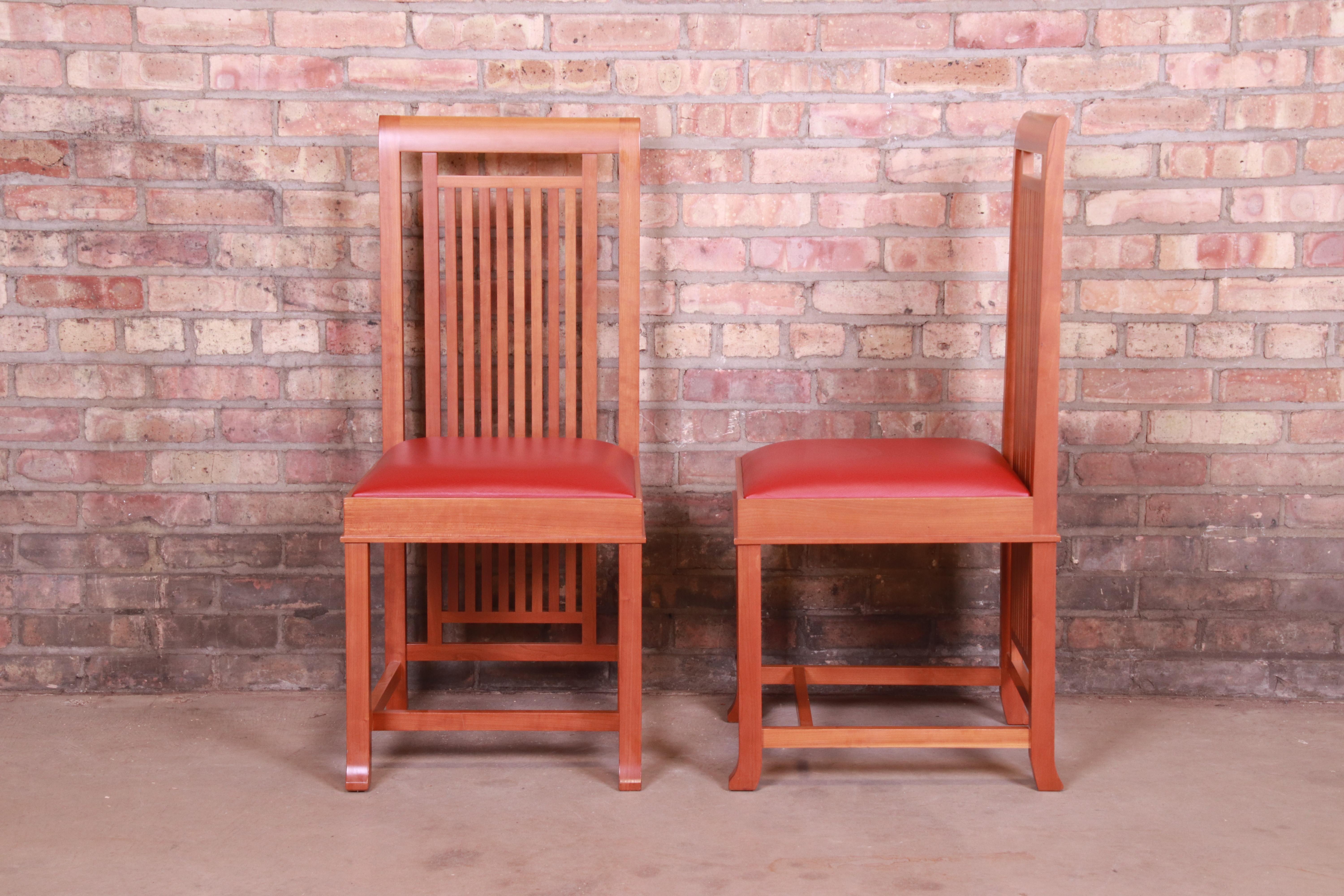 Frank Lloyd Wright for Cassina Arts & Crafts Dining Chairs, Set of Eight 2