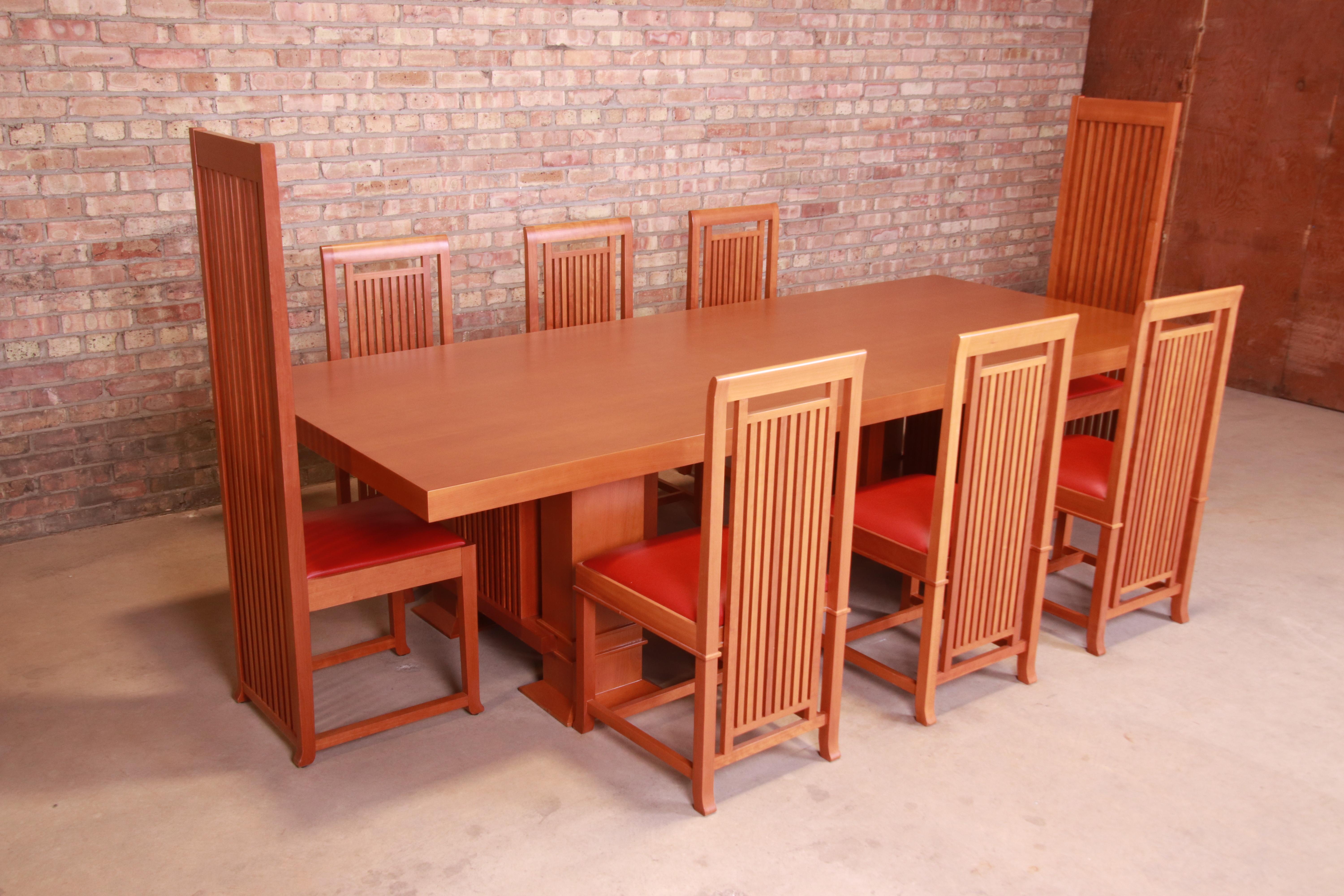 Arts and Crafts Frank Lloyd Wright for Cassina Arts & Crafts Dining Set, 1986