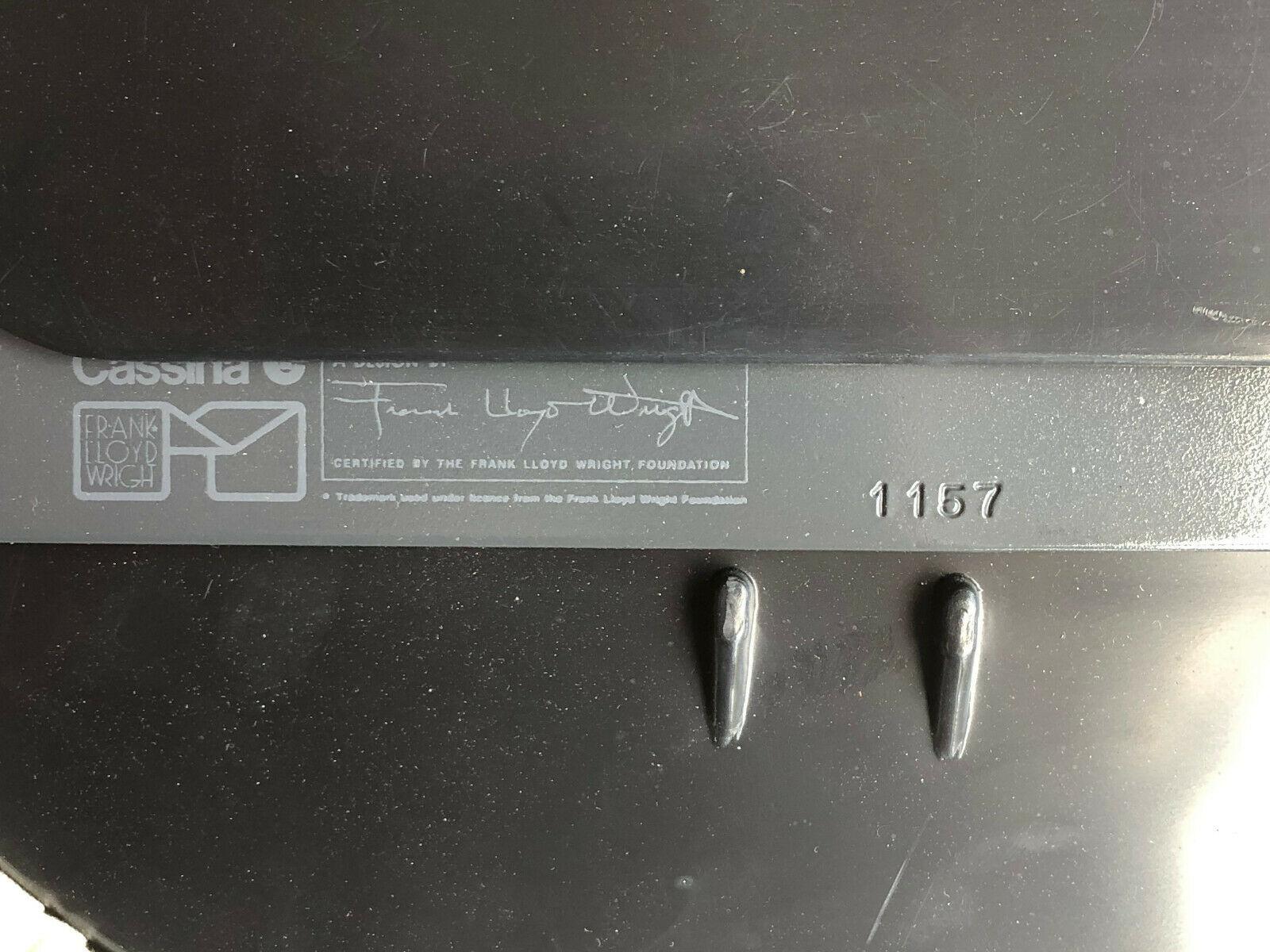 Frank Lloyd Wright for Cassina Midway 2 and 3 Enameled Steel Dining Set Gray In Good Condition In Brooklyn, NY