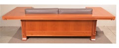 Frank Lloyd Wright for Cassina Robie 3-Leather Two-Seat Sofa, Cherrywood, Signed