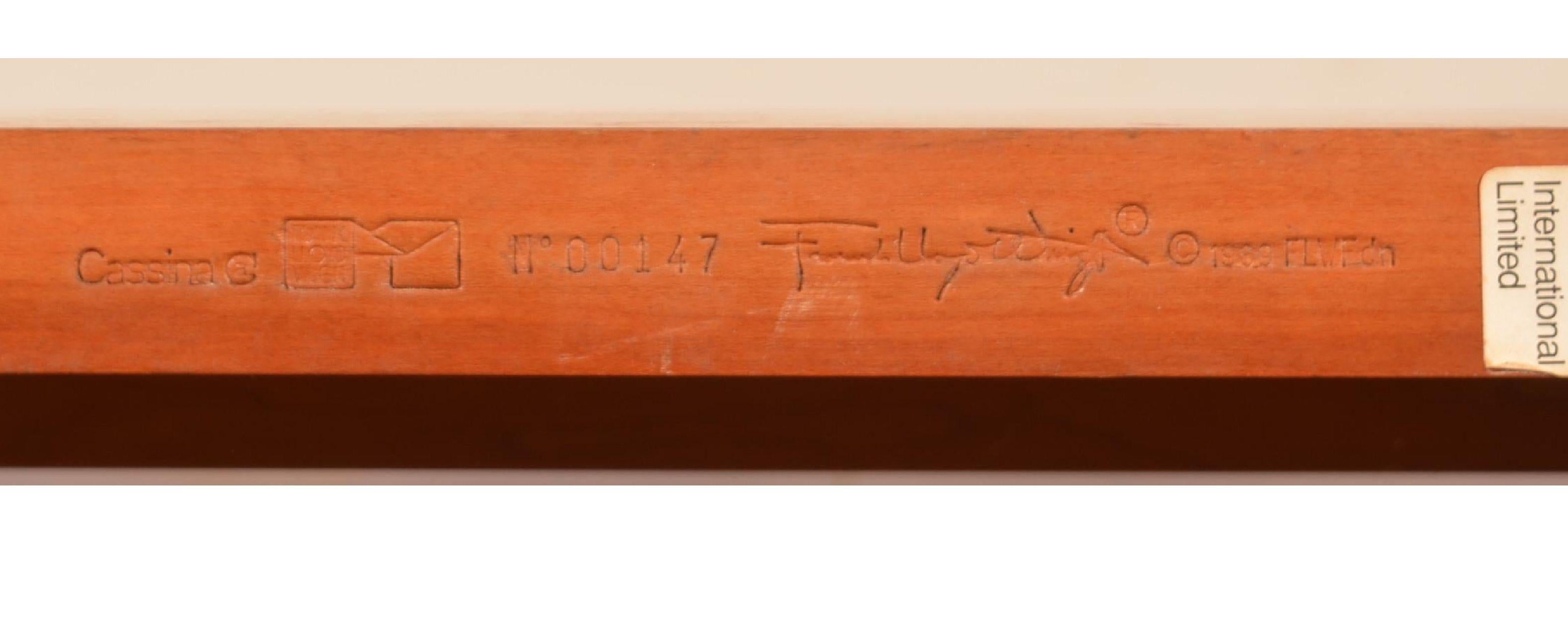 Mission Frank Lloyd Wright per Cassina Robie Divano a 3 posti in pelle, Ciliegio, Firmato