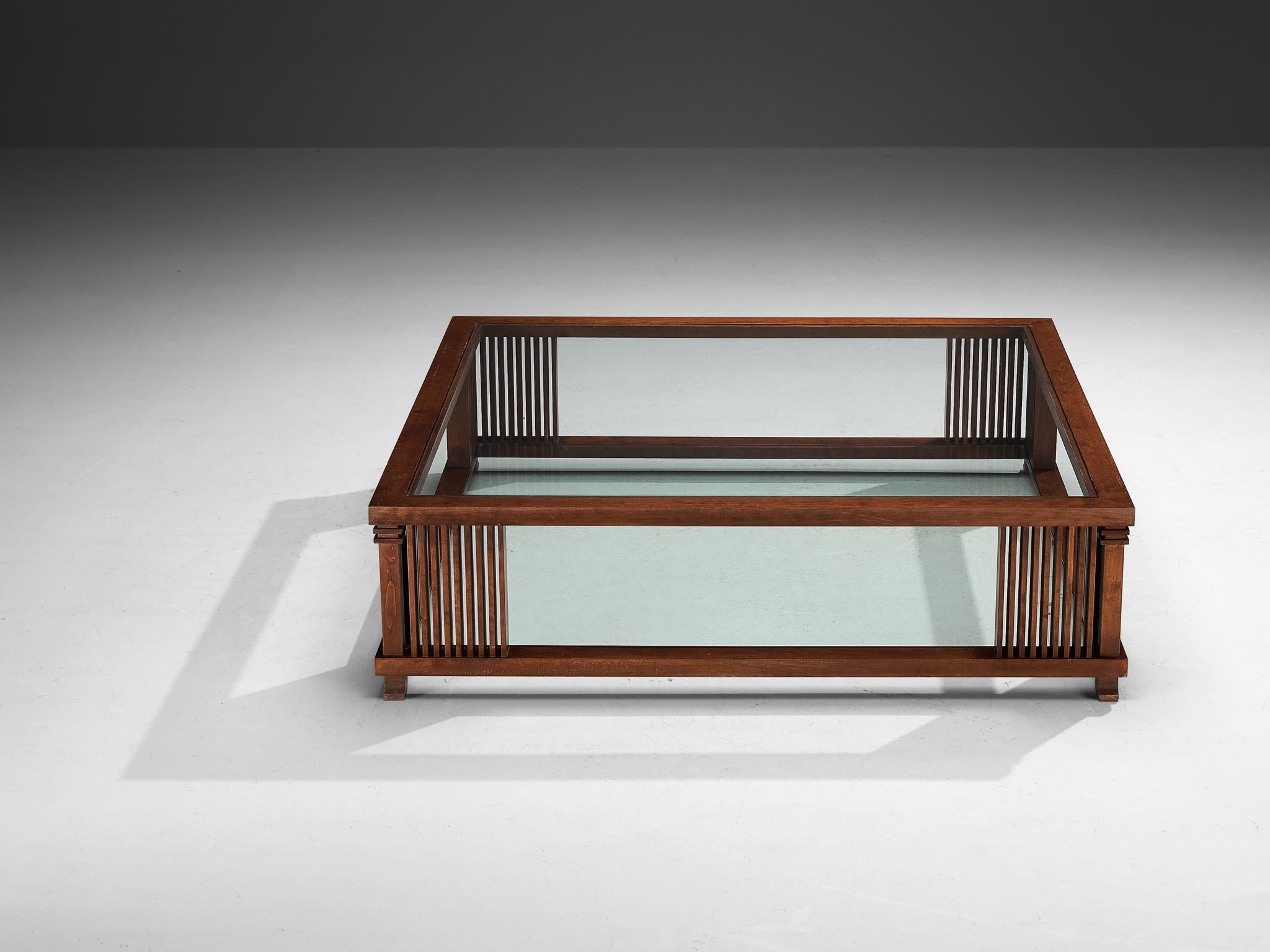 Verre Table basse 'Robie' de Frank Lloyd Wright pour Cassina en érable et verre  en vente