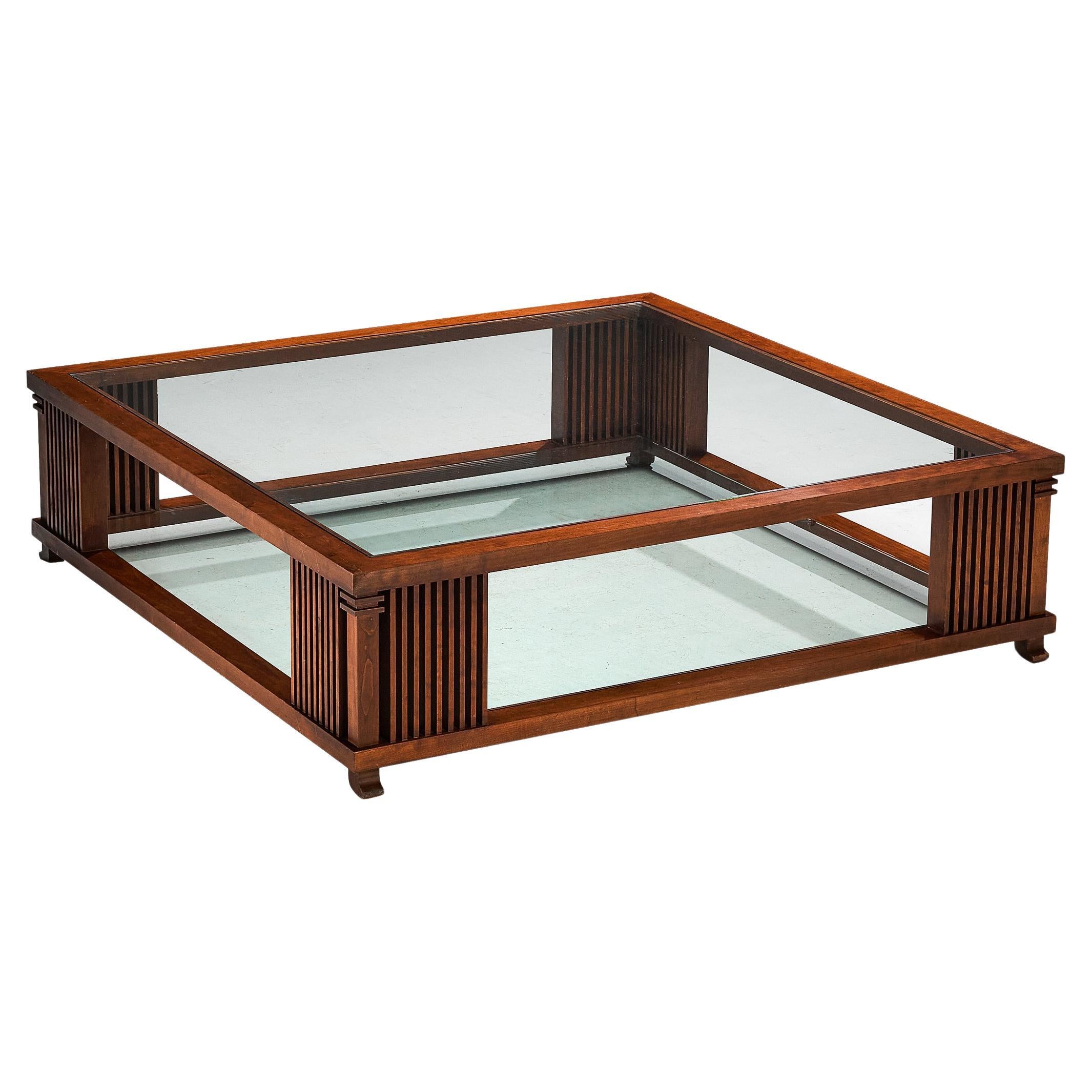 Frank Lloyd Wright for Cassina 'Robie' Coffee Table in Maple and Glass  For Sale