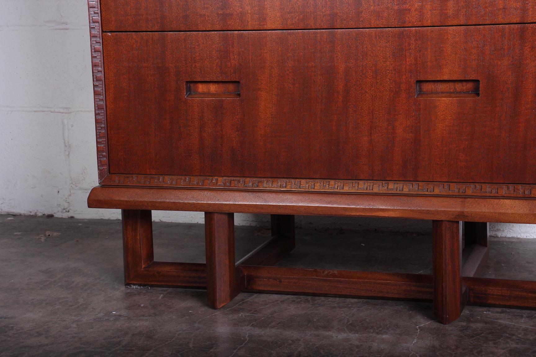 Mid-20th Century Frank Lloyd Wright for Henredon Chest on Stand