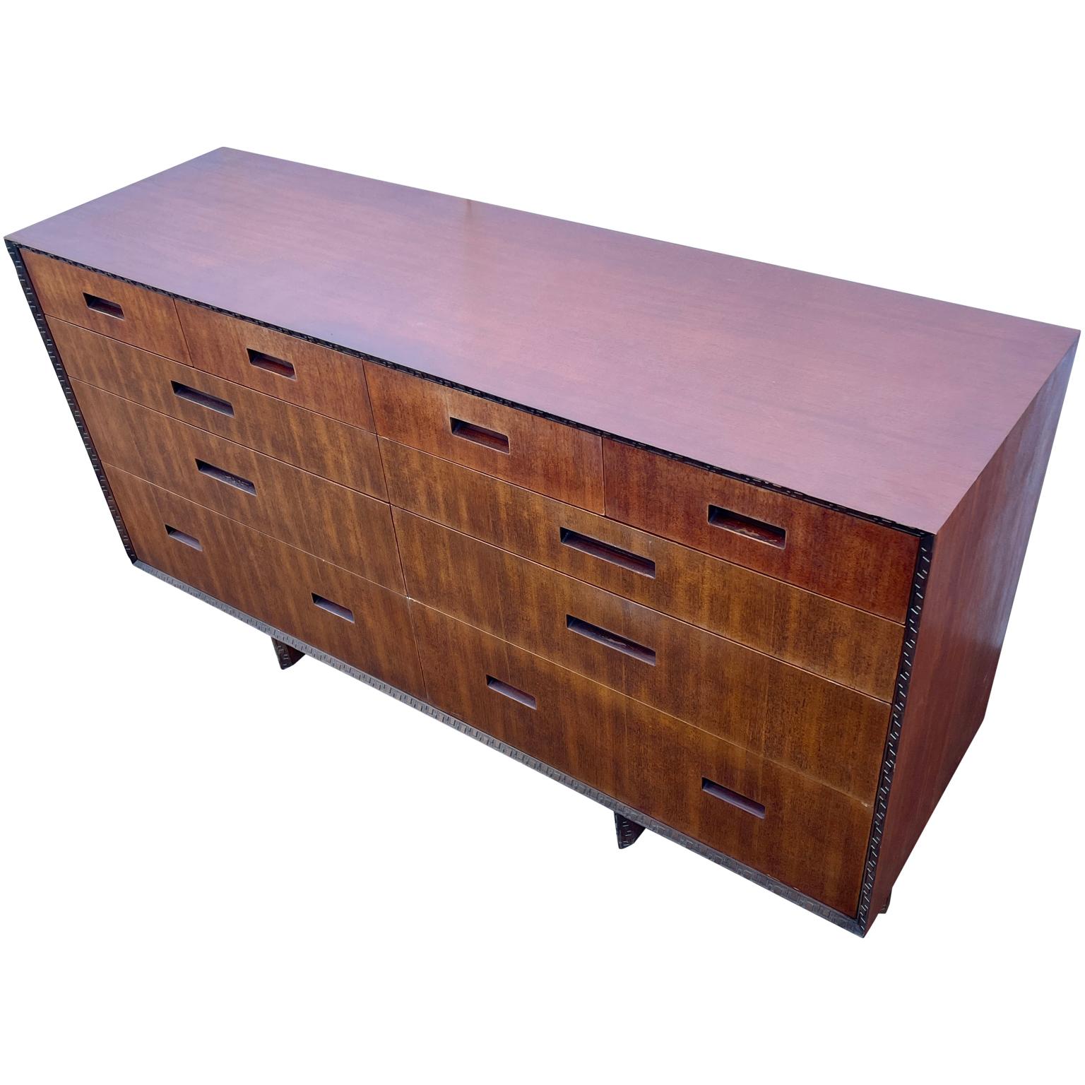 Mid-Century Modern Frank Lloyd Wright for Henredon-Heritage Mahogany Dresser