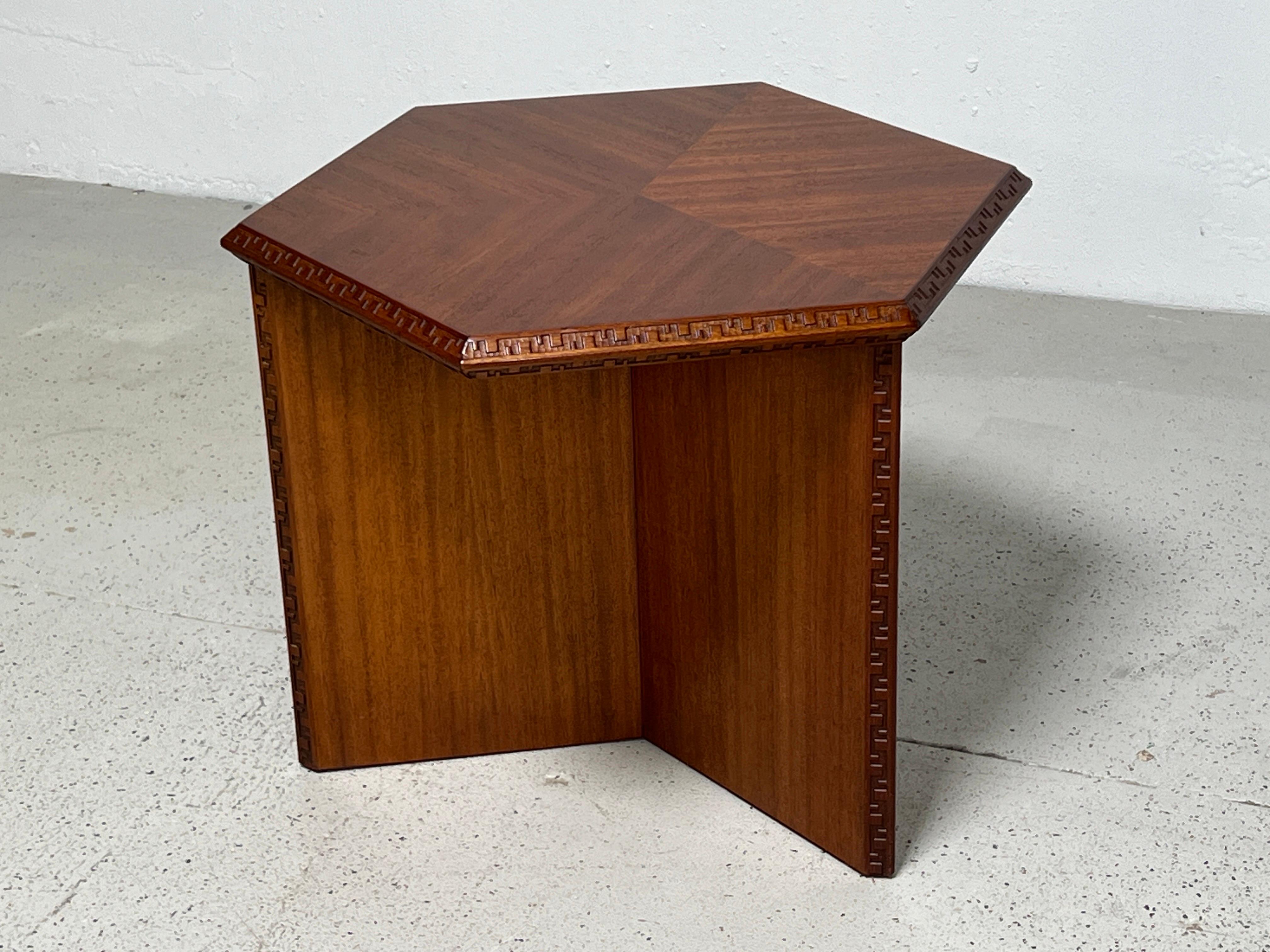 Frank Lloyd Wright for Henredon Hexagonal Table 8