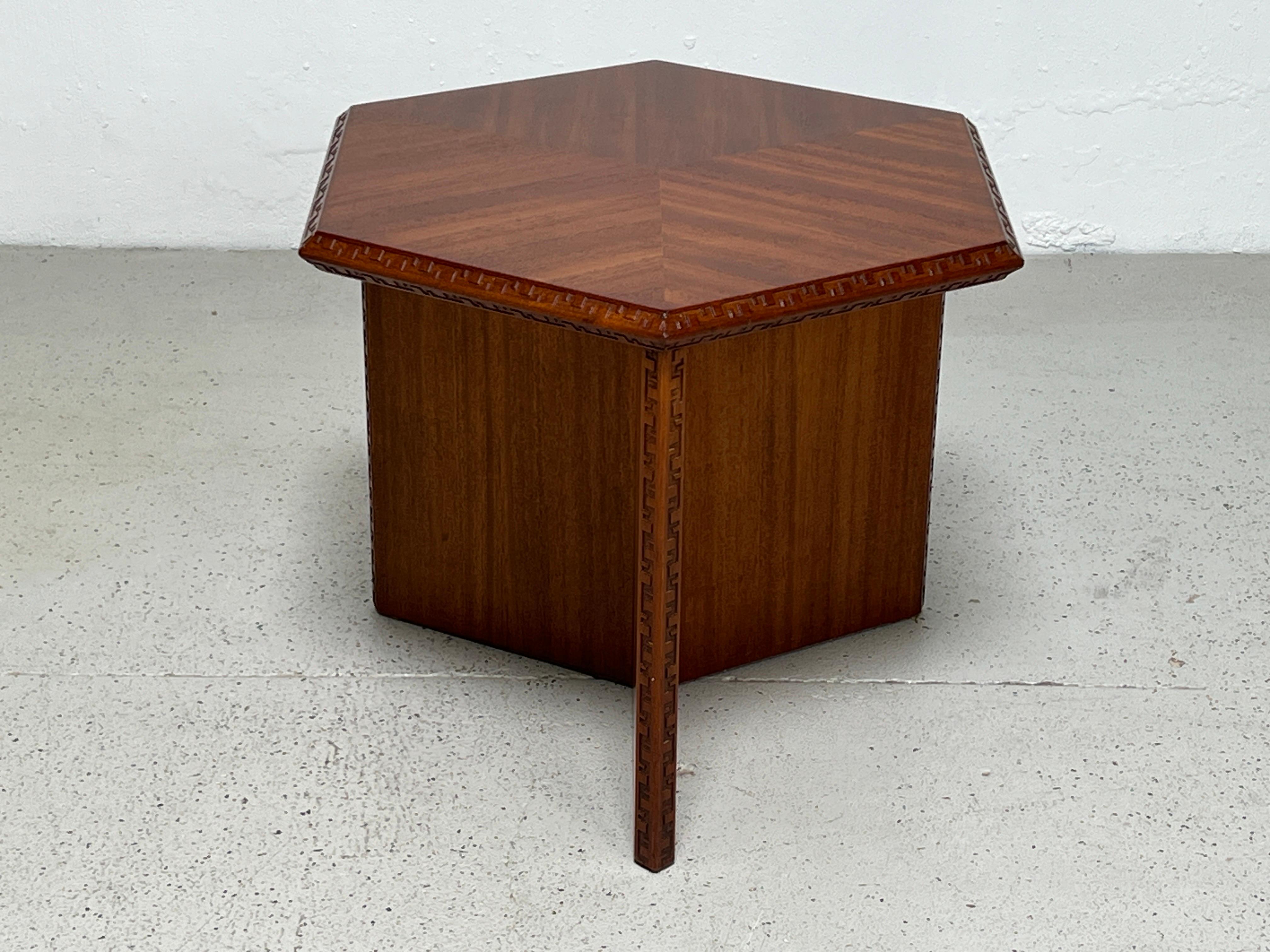 Mid-20th Century Frank Lloyd Wright for Henredon Hexagonal Table