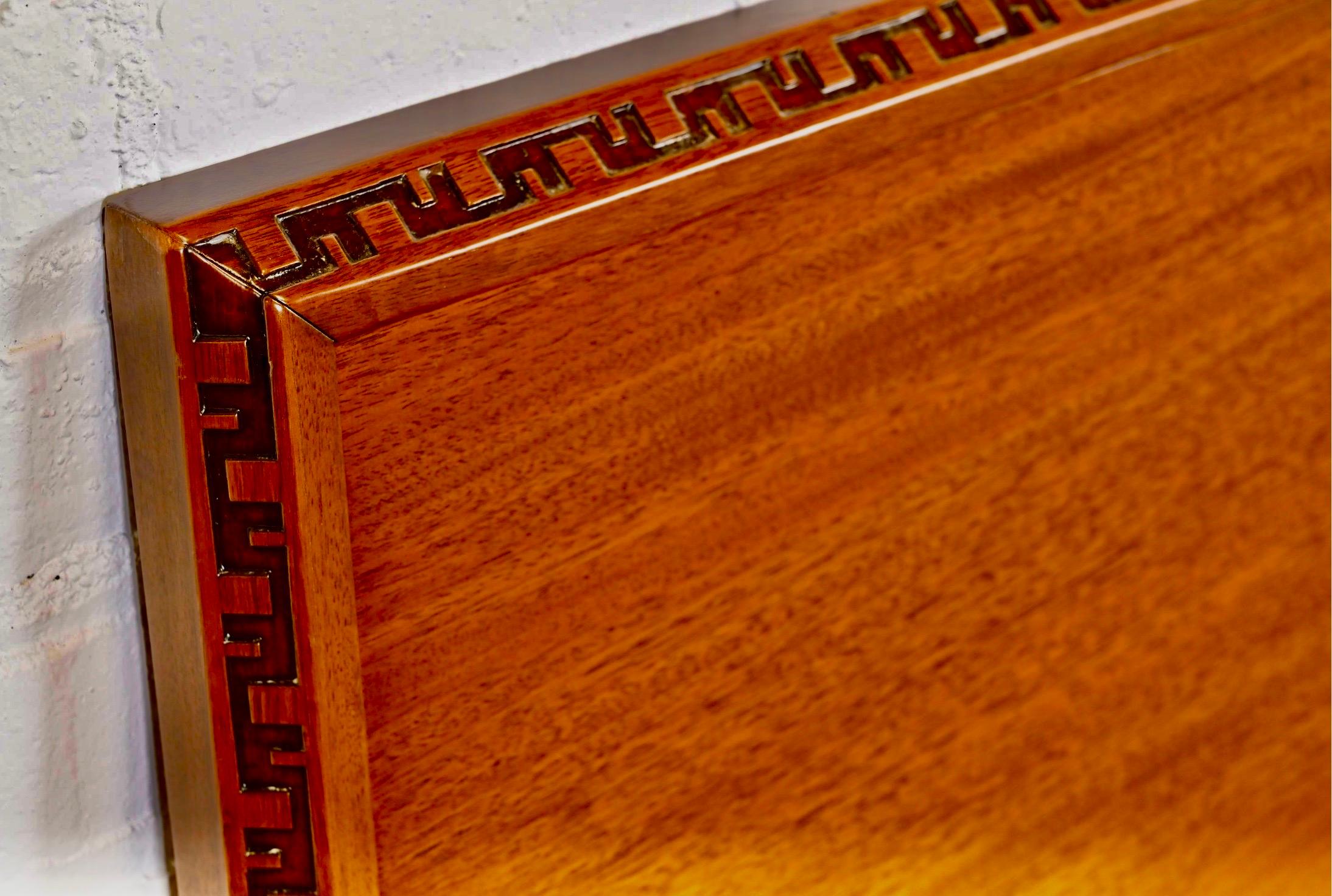 Mid-Century Modern Frank Lloyd Wright for Henredon Kingsize Headboard For Sale