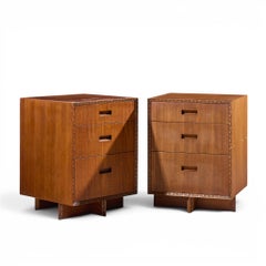 Frank Lloyd Wright for Henredon Taliesin Mid Century Mahogany Nightstands - Pair