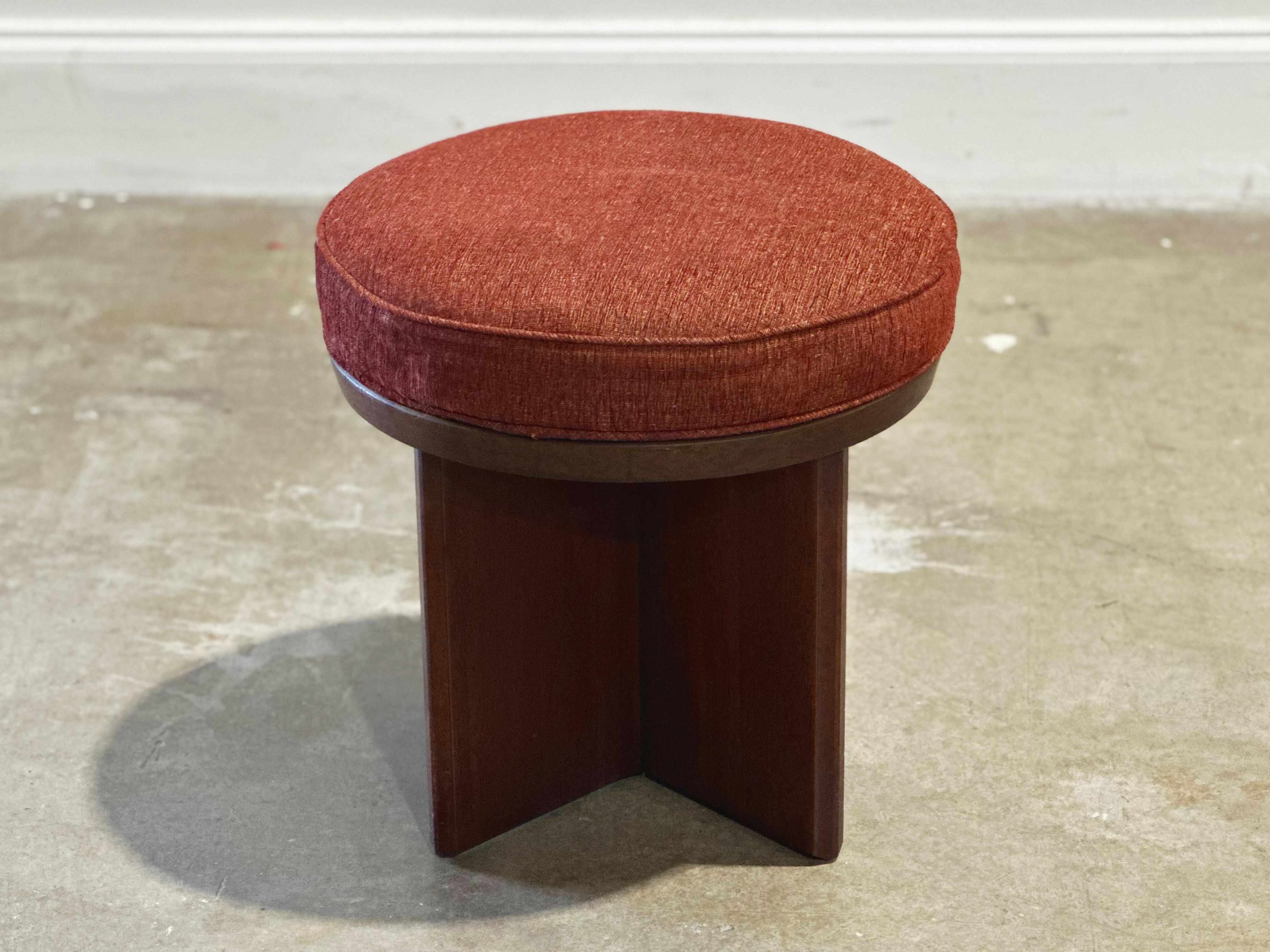 American Frank Lloyd Wright for Henredon - Taliesin Vanity Stool - Mahogany - Circa 1955