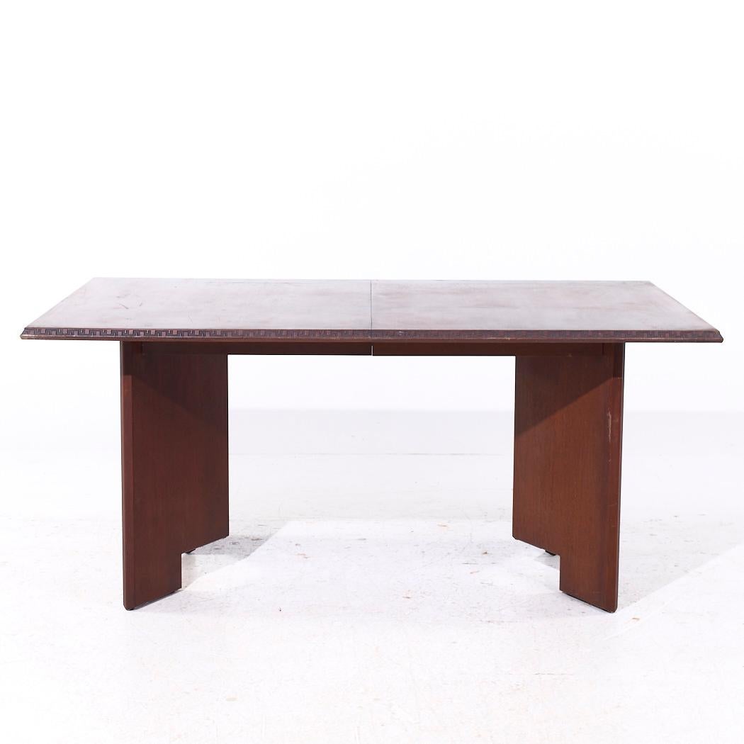 Table de salle à manger Taliesin de Frank Lloyd Wright pour Heritage Henredon MCM avec 2 rallonges Bon état - En vente à Countryside, IL