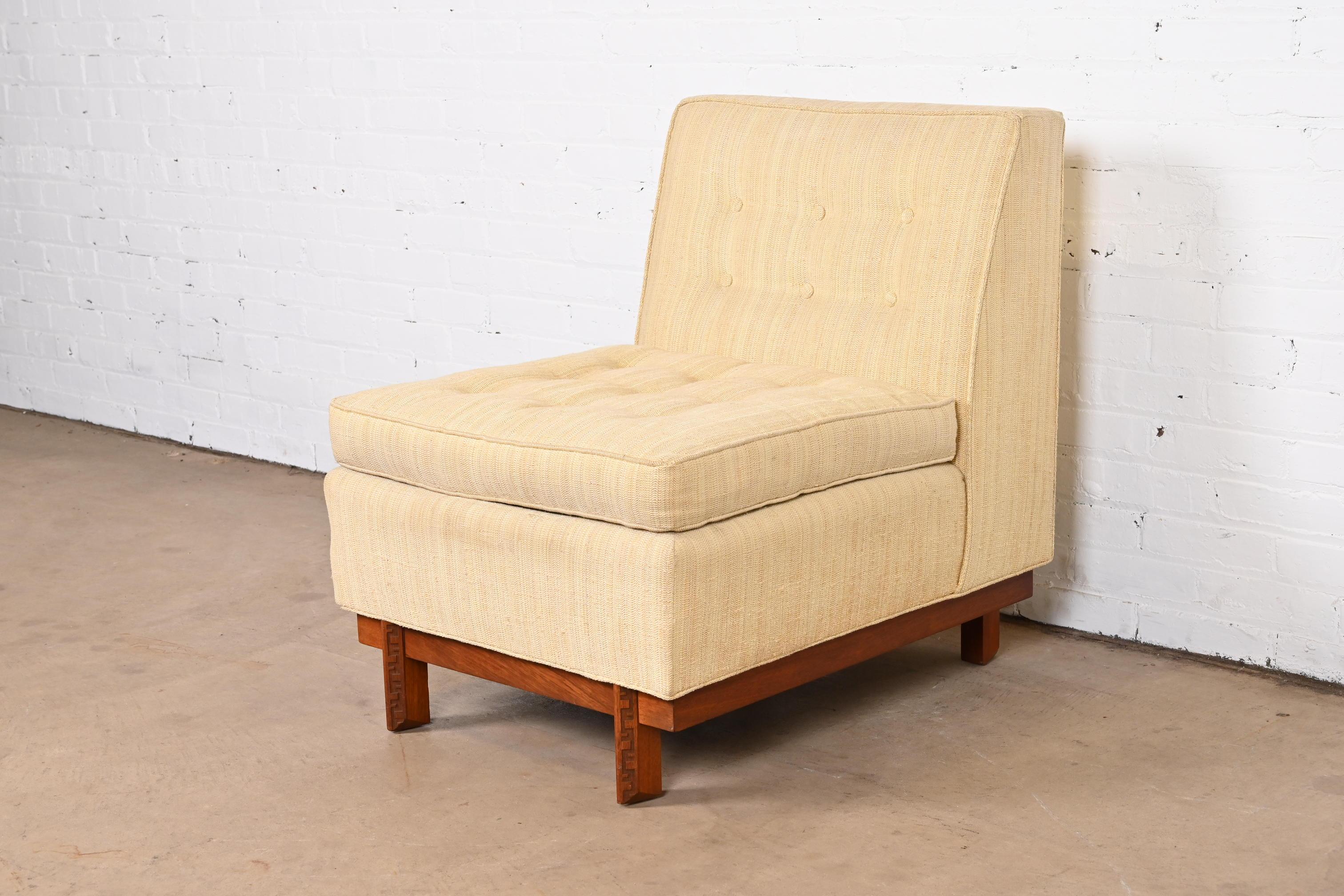Mid-Century Modern Frank Lloyd Wright for Heritage Henredon Taliesin Armless Lounge Chair, 1950s
